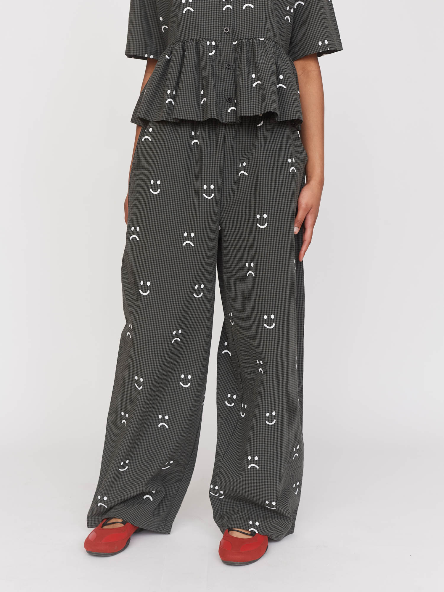 Happy Sad Check Trousers