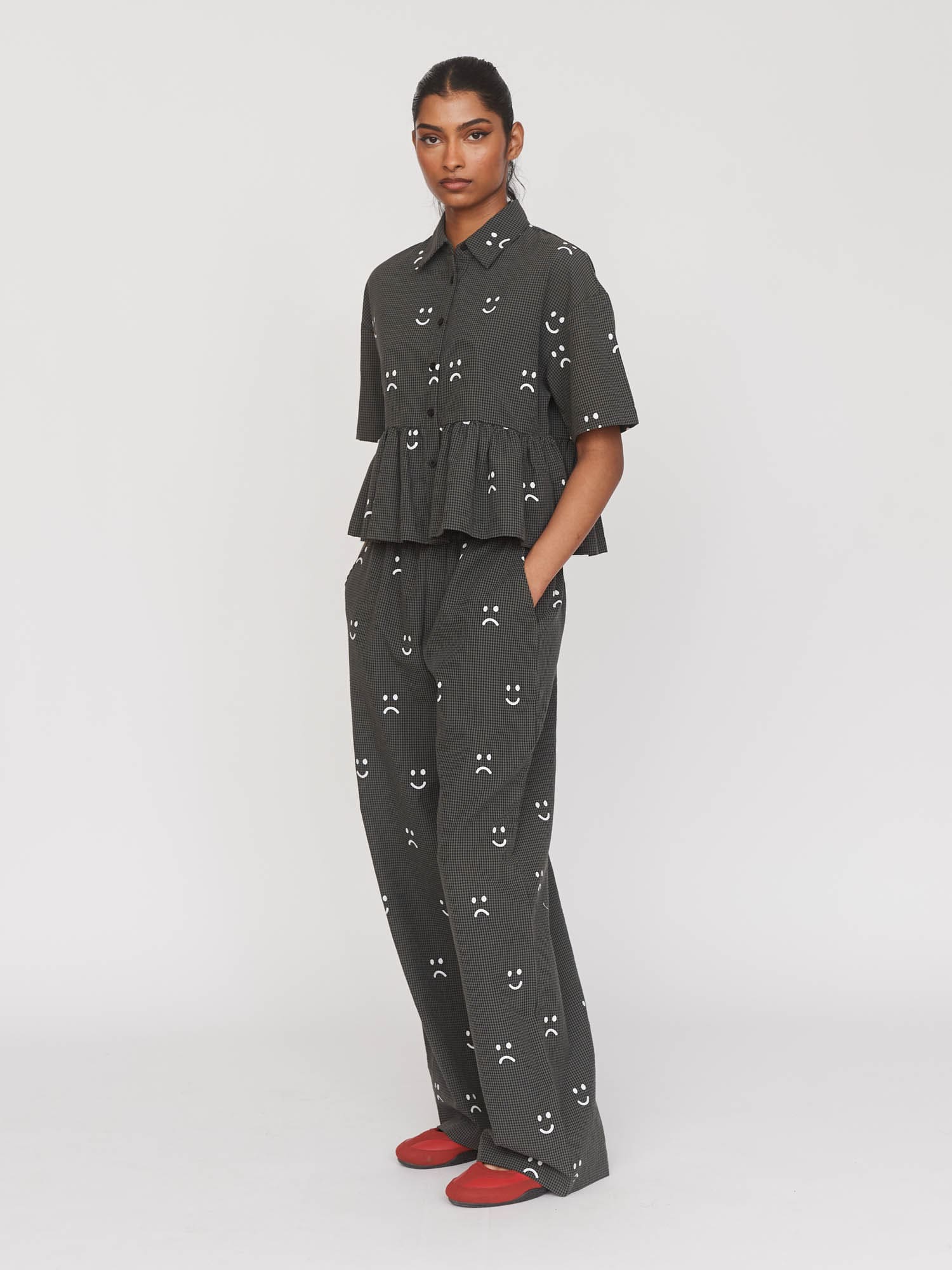 Happy Sad Check Trousers - Image 5