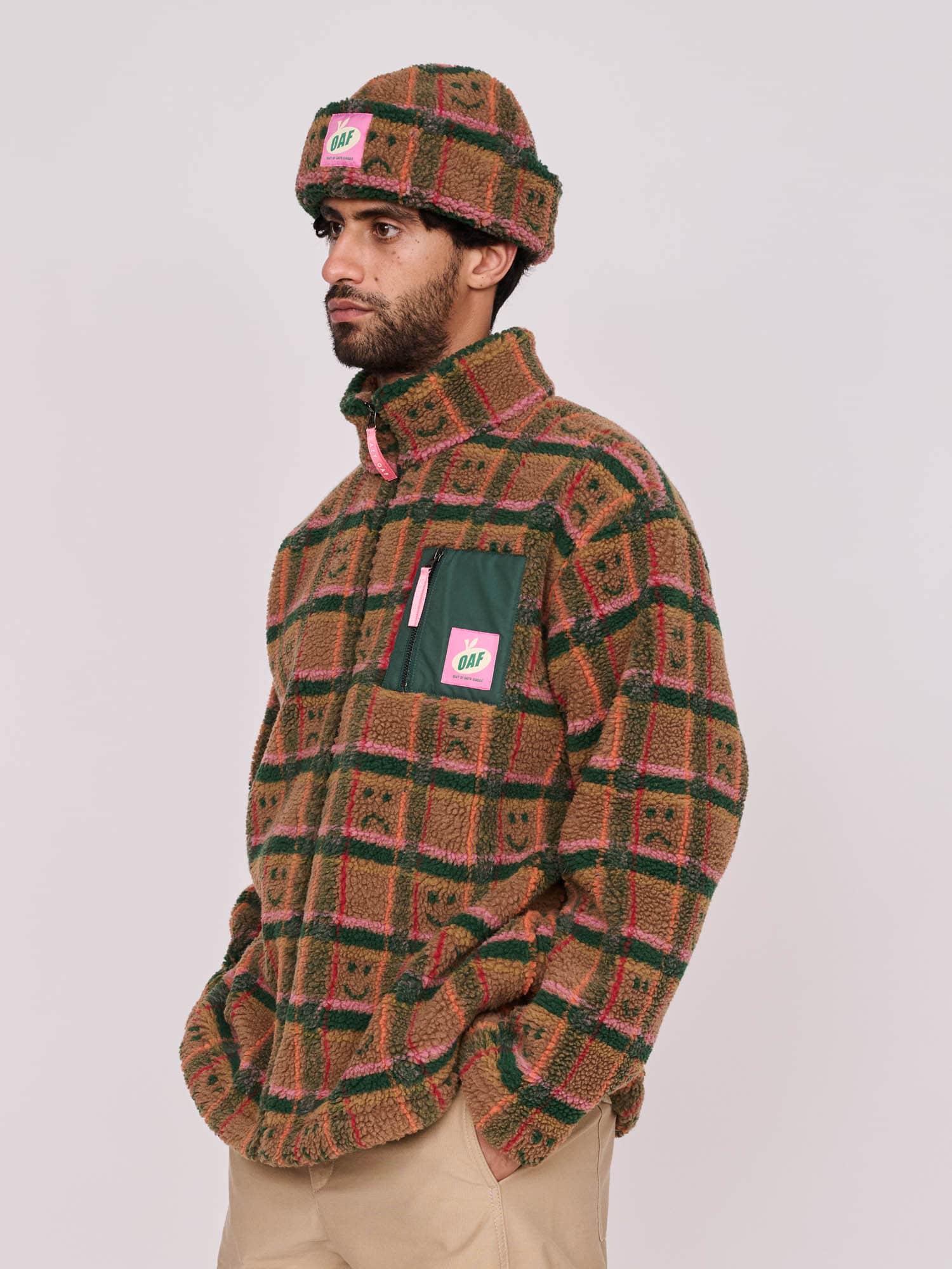 Happy Sad Check Zip Through Fleece - Image 3