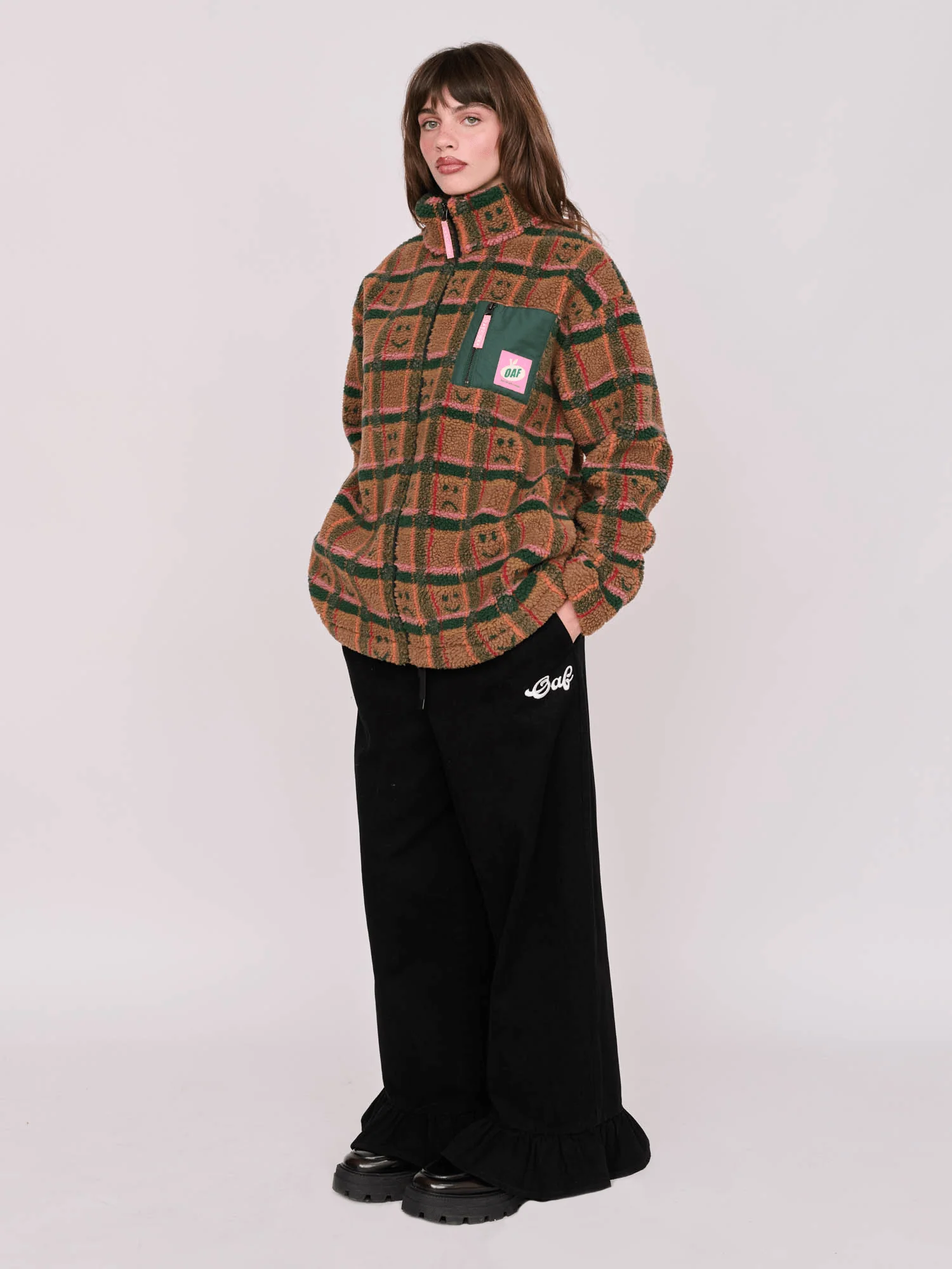 Happy Sad Check Zip Through Fleece - Image 6