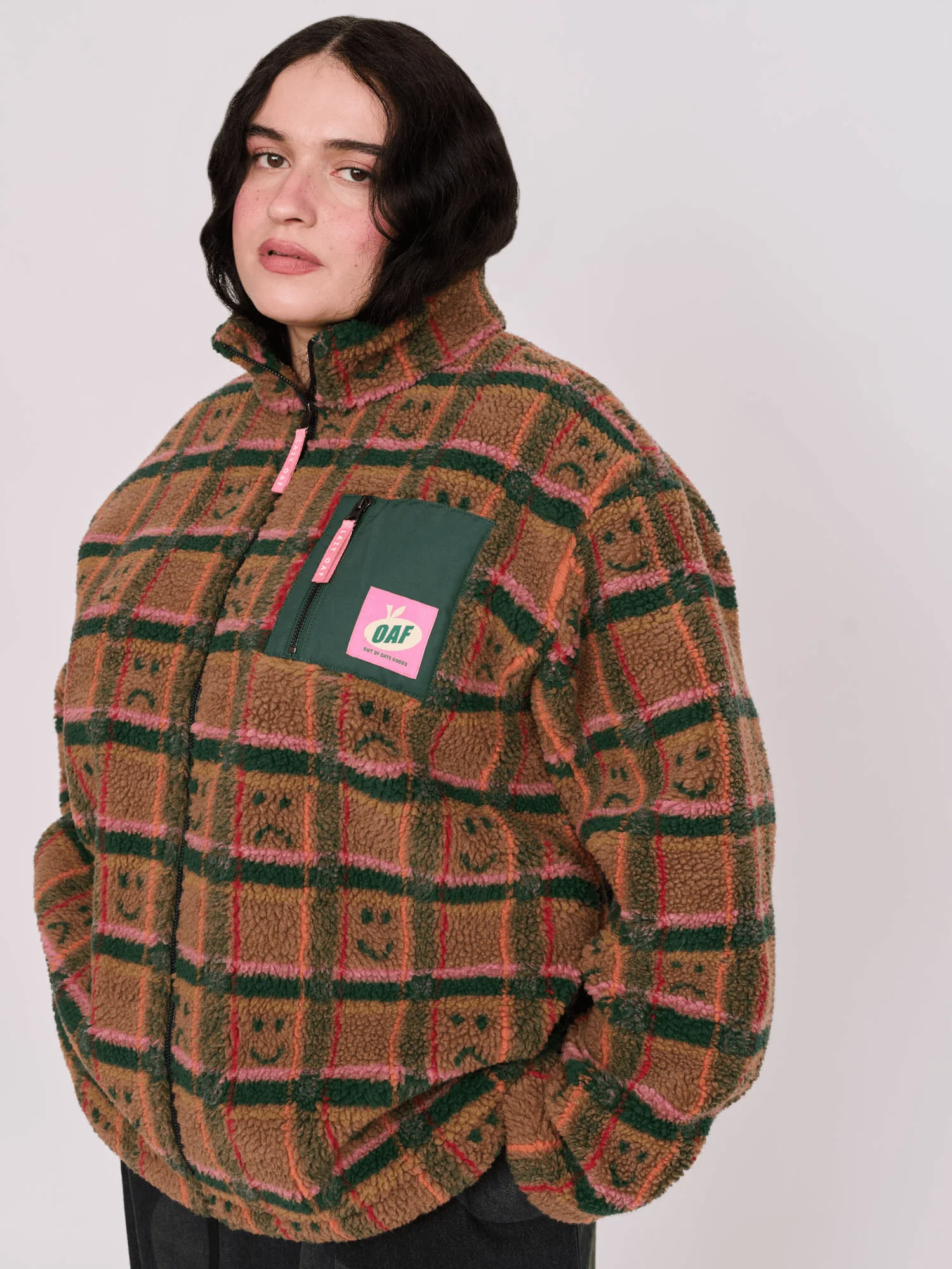 Happy Sad Check Zip Through Fleece - Image 7