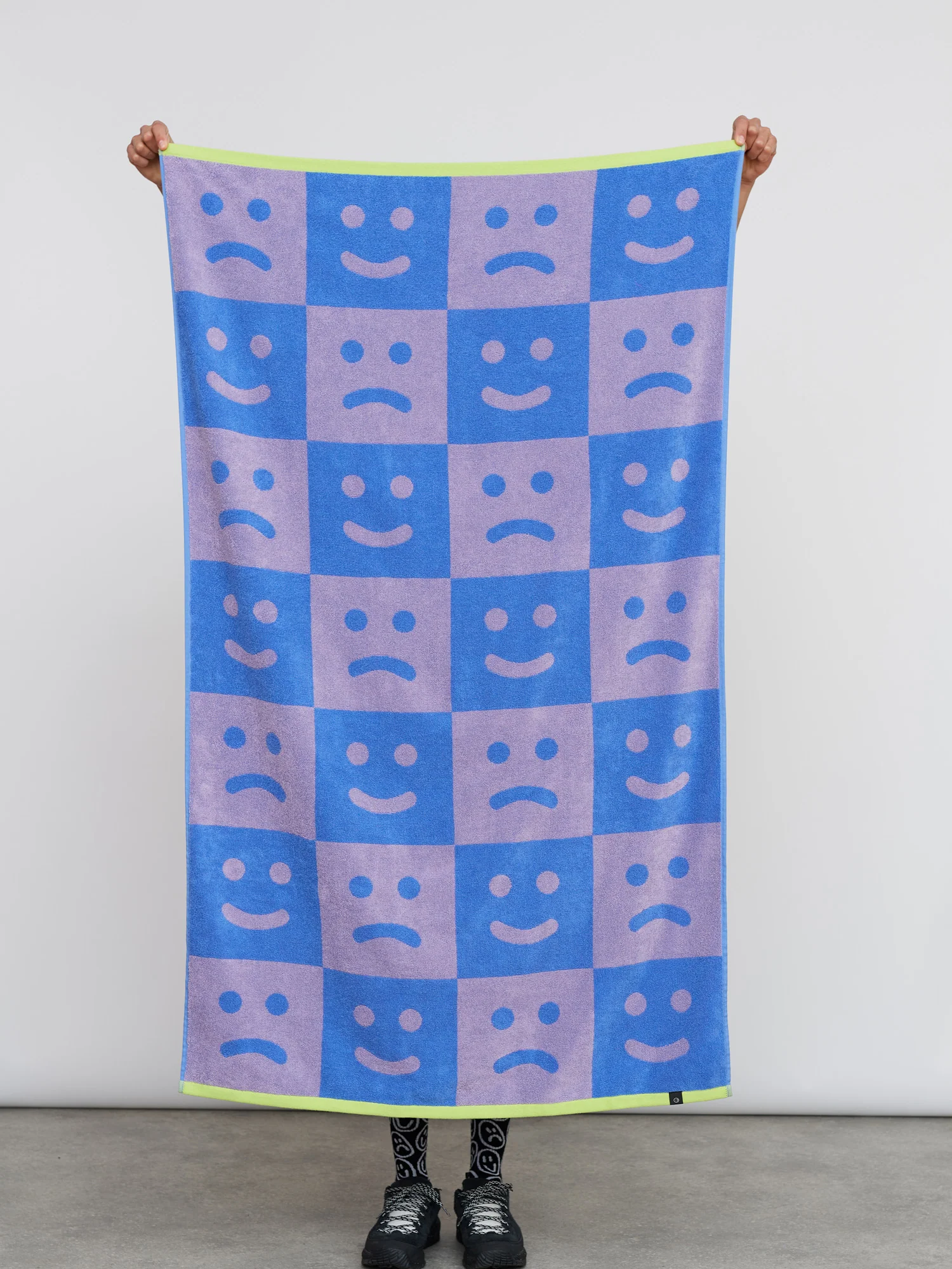 Happy Sad Checkerboard Bath Towel