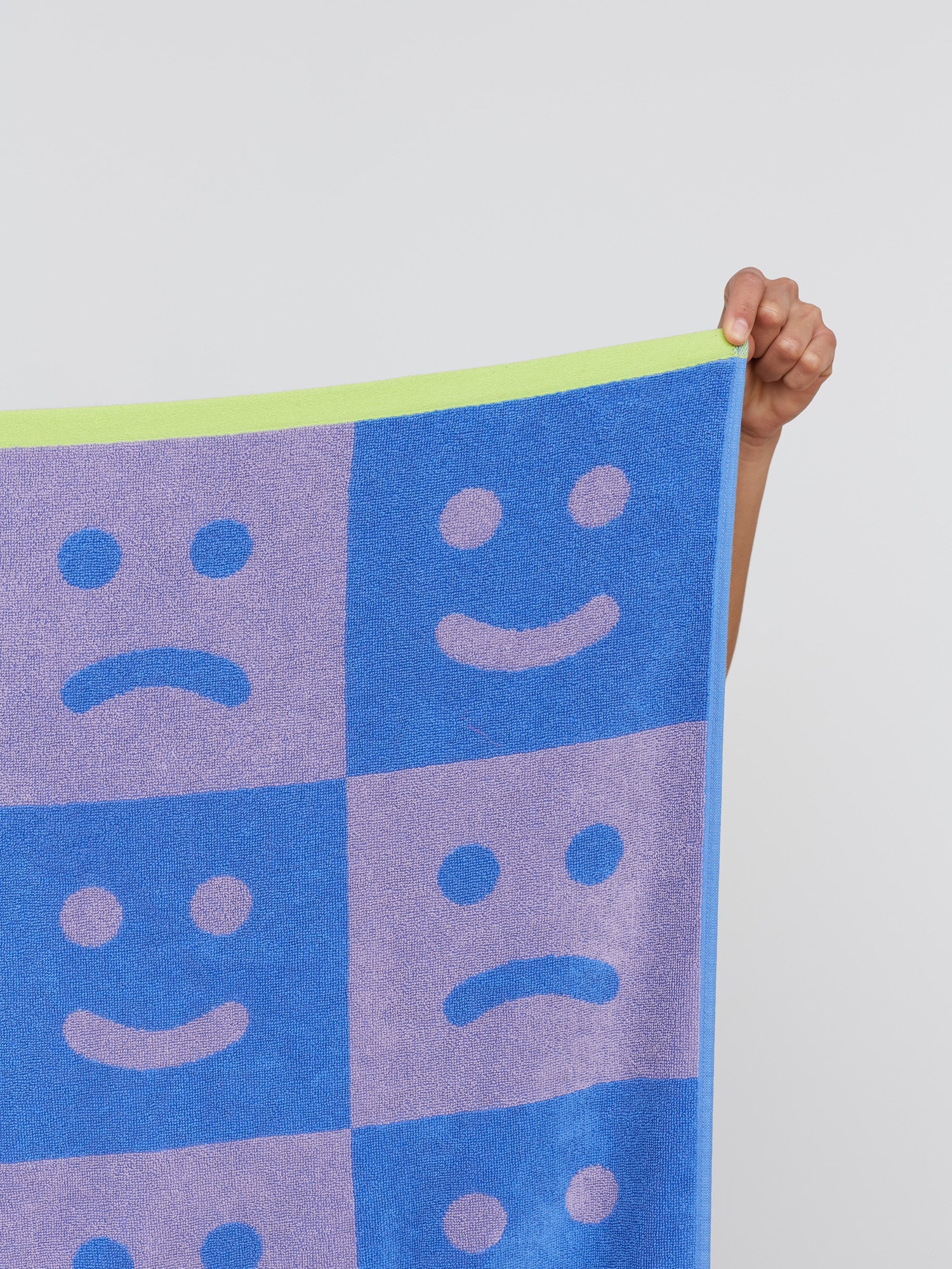 Happy Sad Checkerboard Bath Towel - Image 2