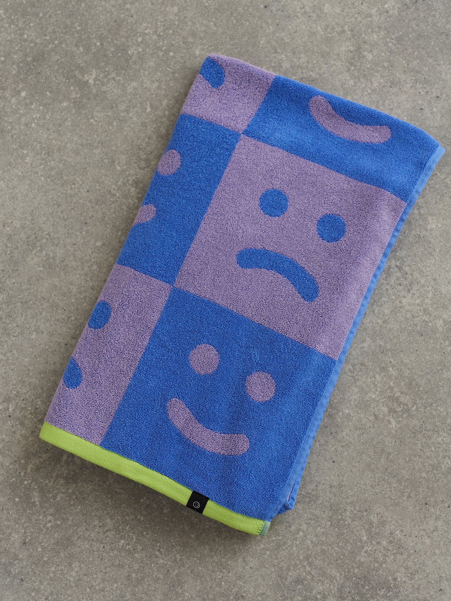 Happy Sad Checkerboard Bath Towel - Image 3