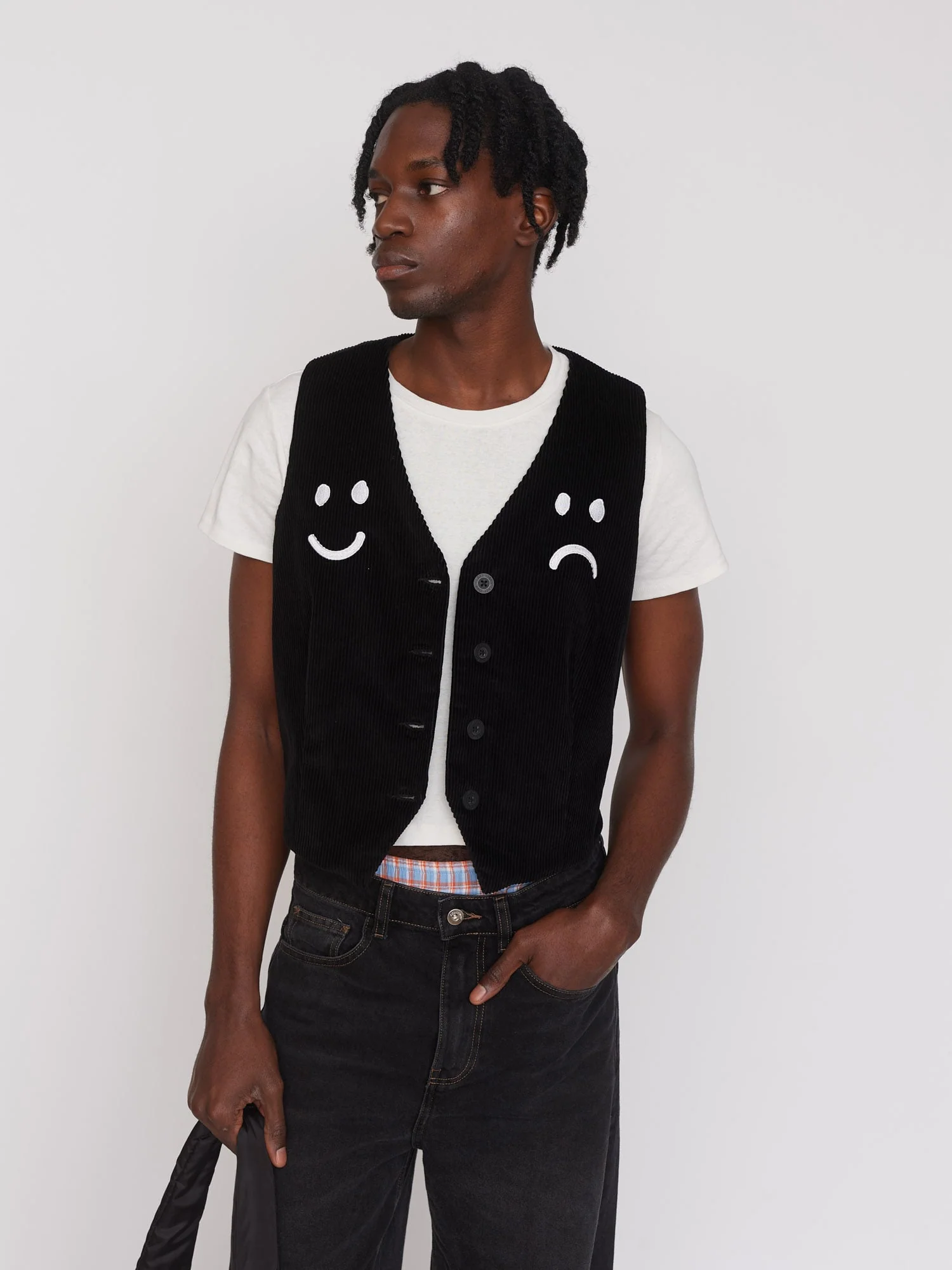 Happy Sad Cord Waistcoat - Image 2