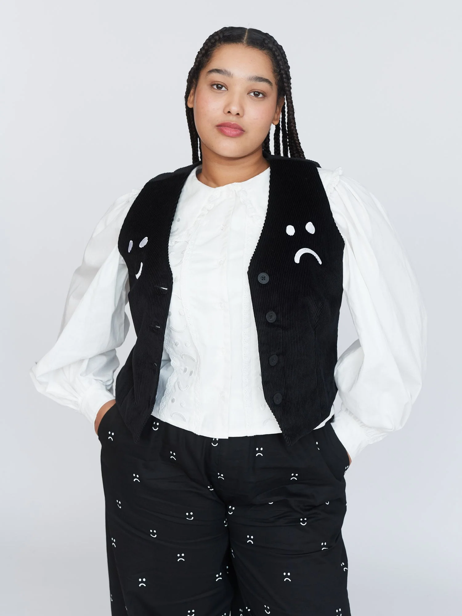 Happy Sad Cord Waistcoat - Image 4