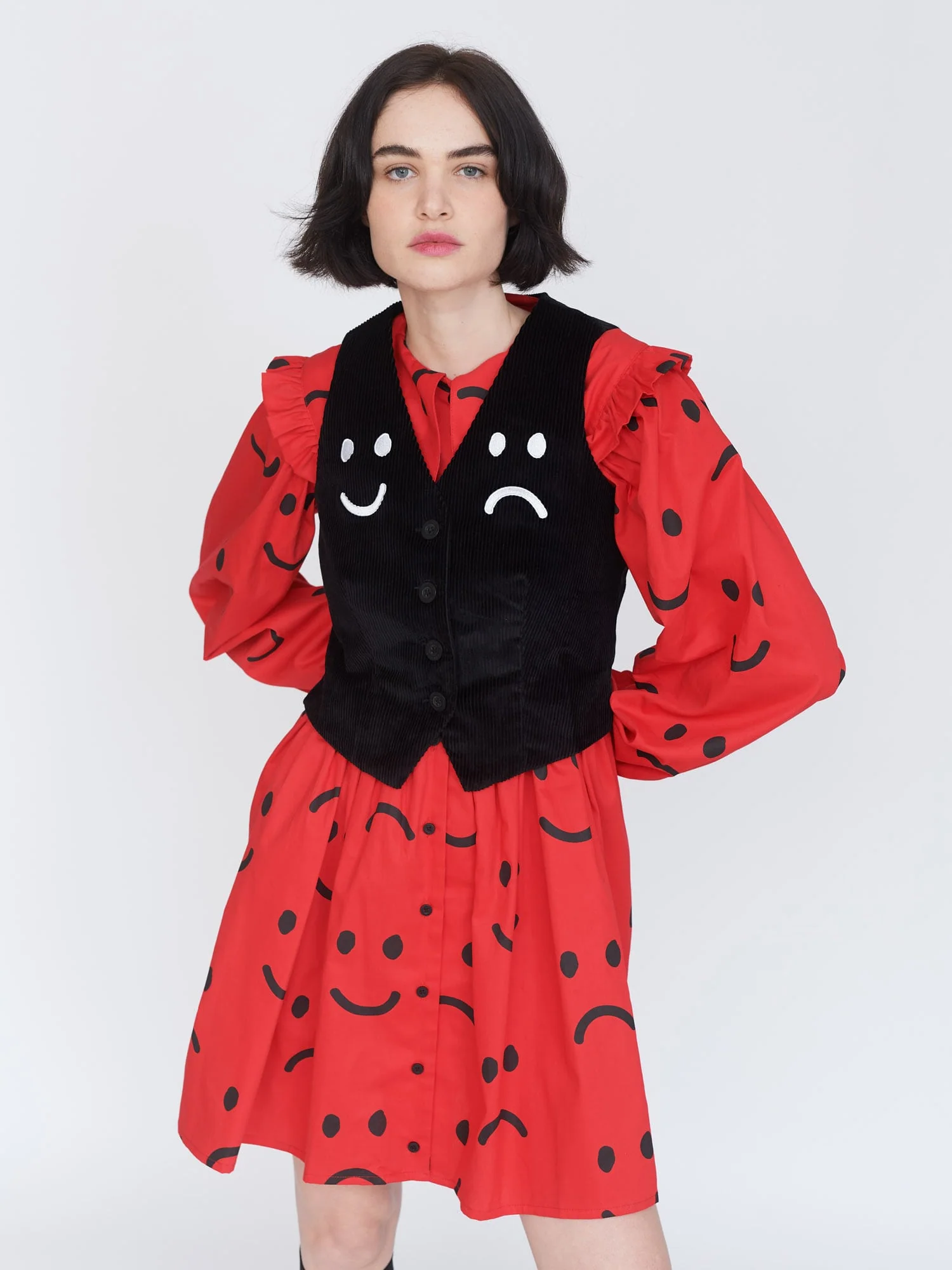 Happy Sad Cord Waistcoat - Image 6