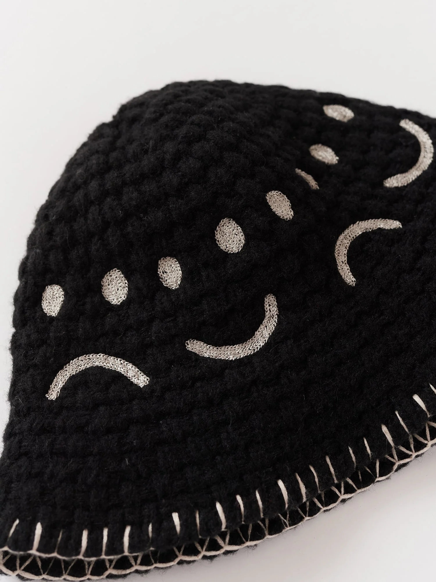 Happy Sad Crochet Style Hat - Image 3