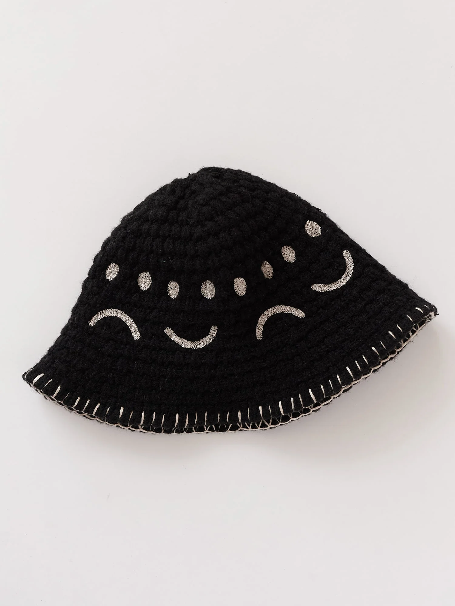 Happy Sad Crochet Style Hat - Image 5
