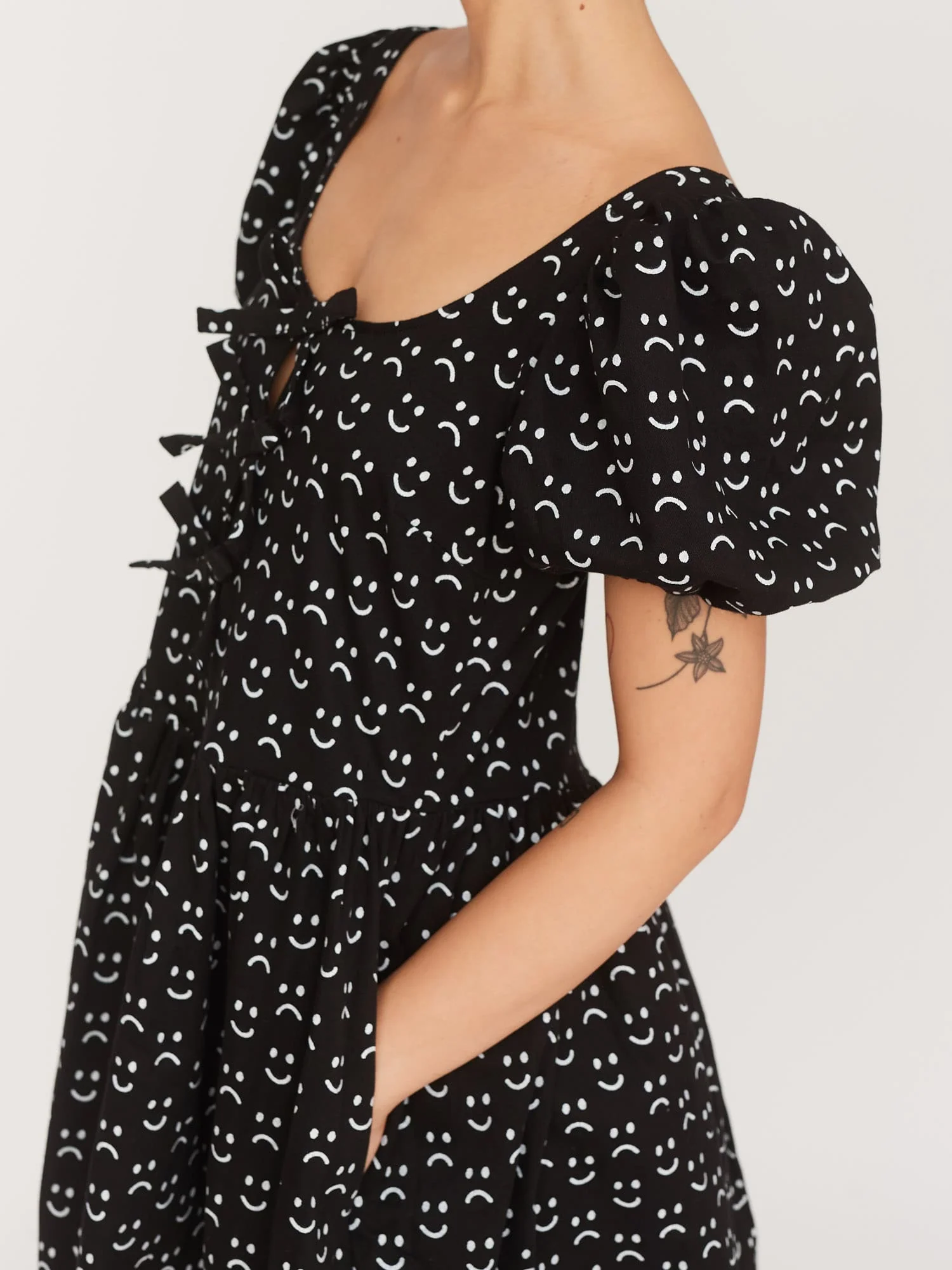 Happy Sad Cut Out Smock Dress - Image 2