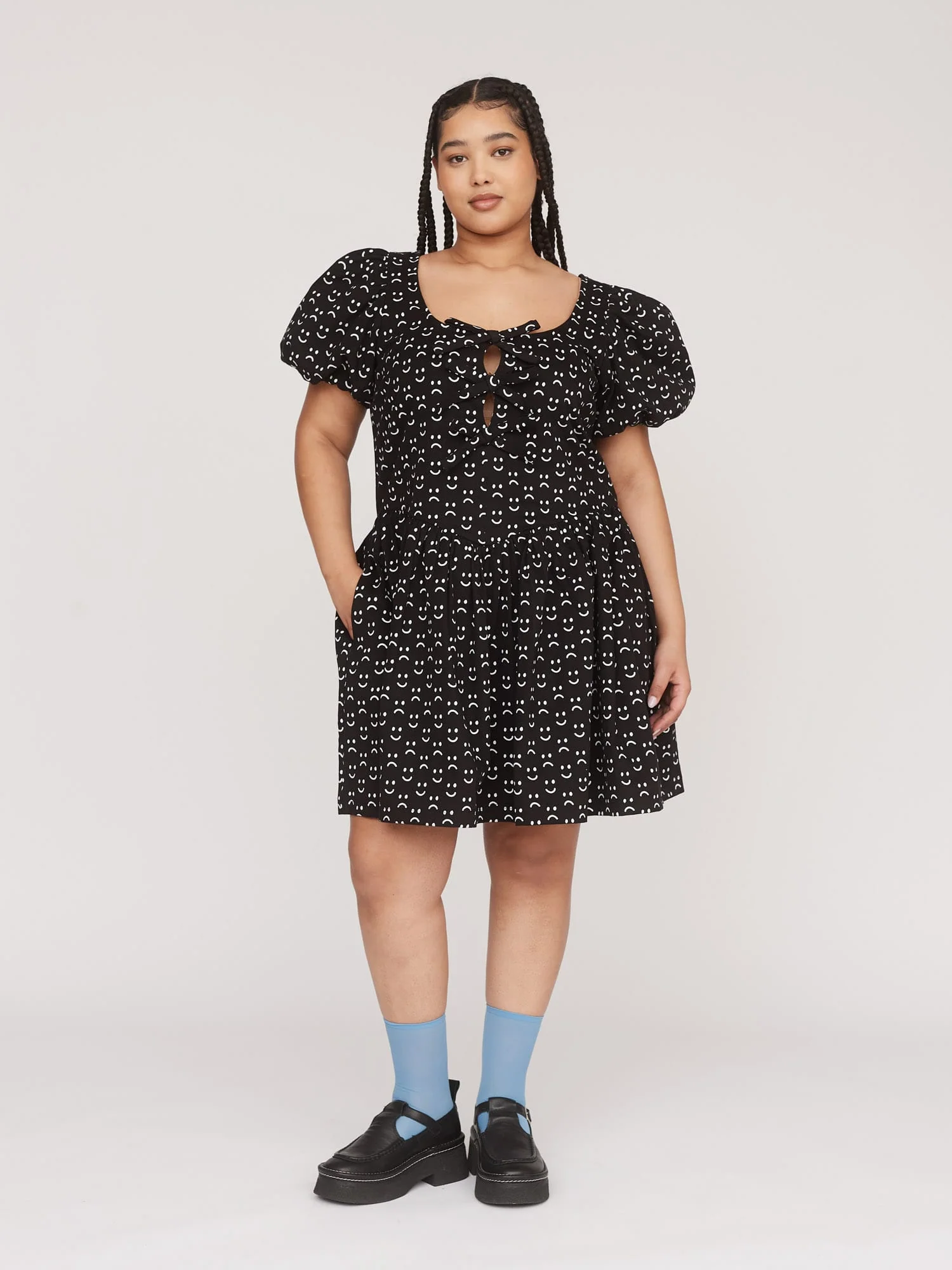 Happy Sad Cut Out Smock Dress - Image 3