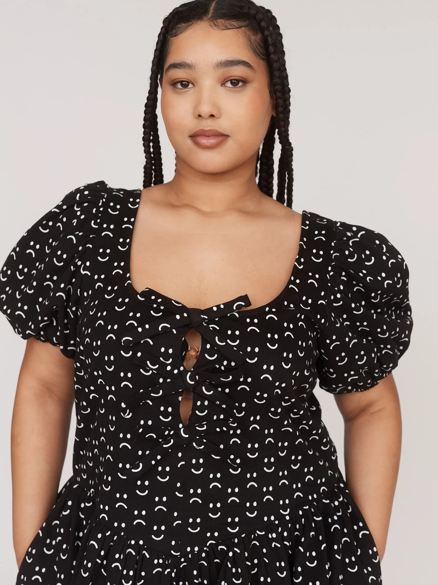 Happy Sad Cut Out Smock Dress - Image 4
