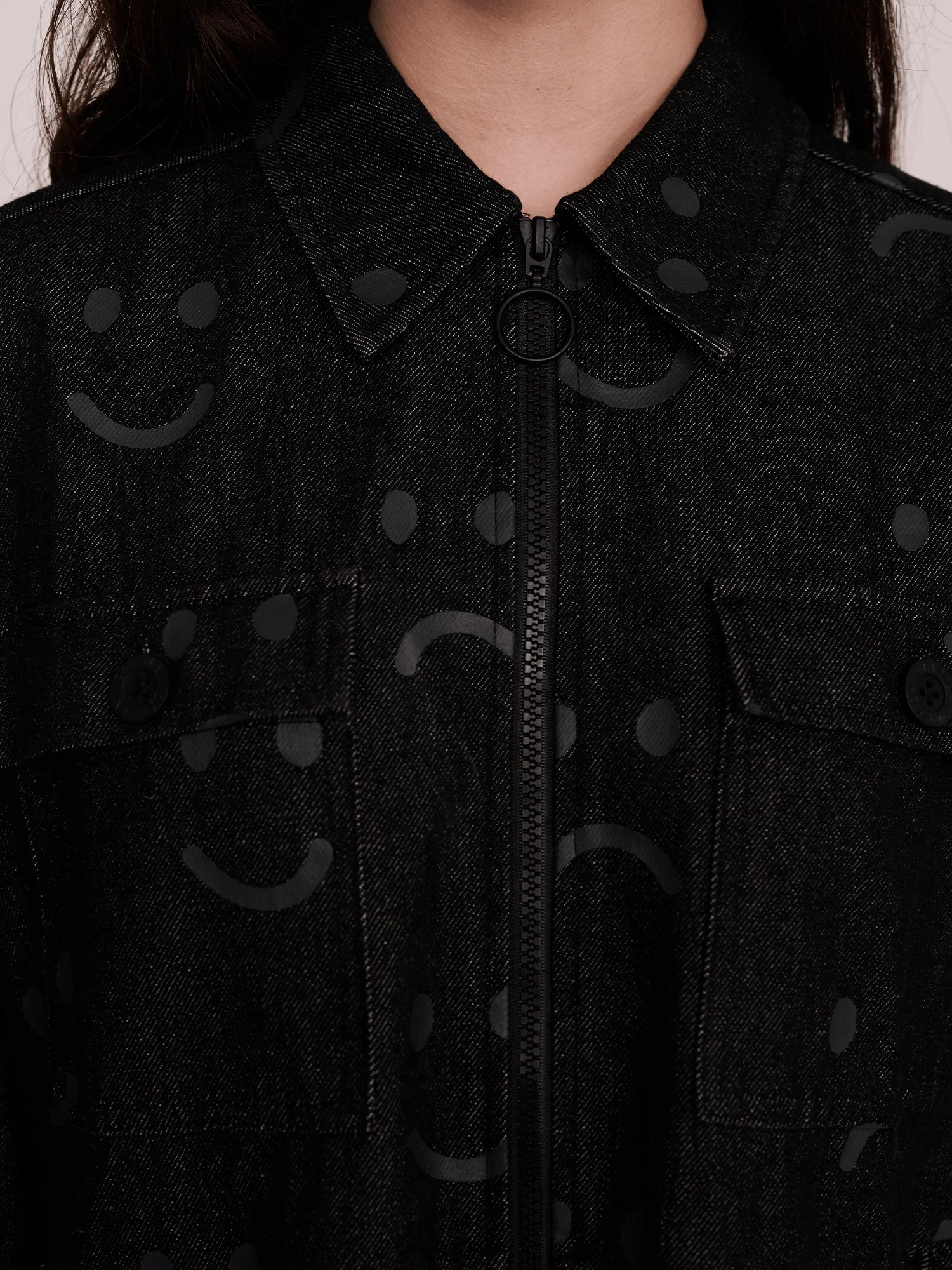 Happy Sad Denim Dress - Image 3
