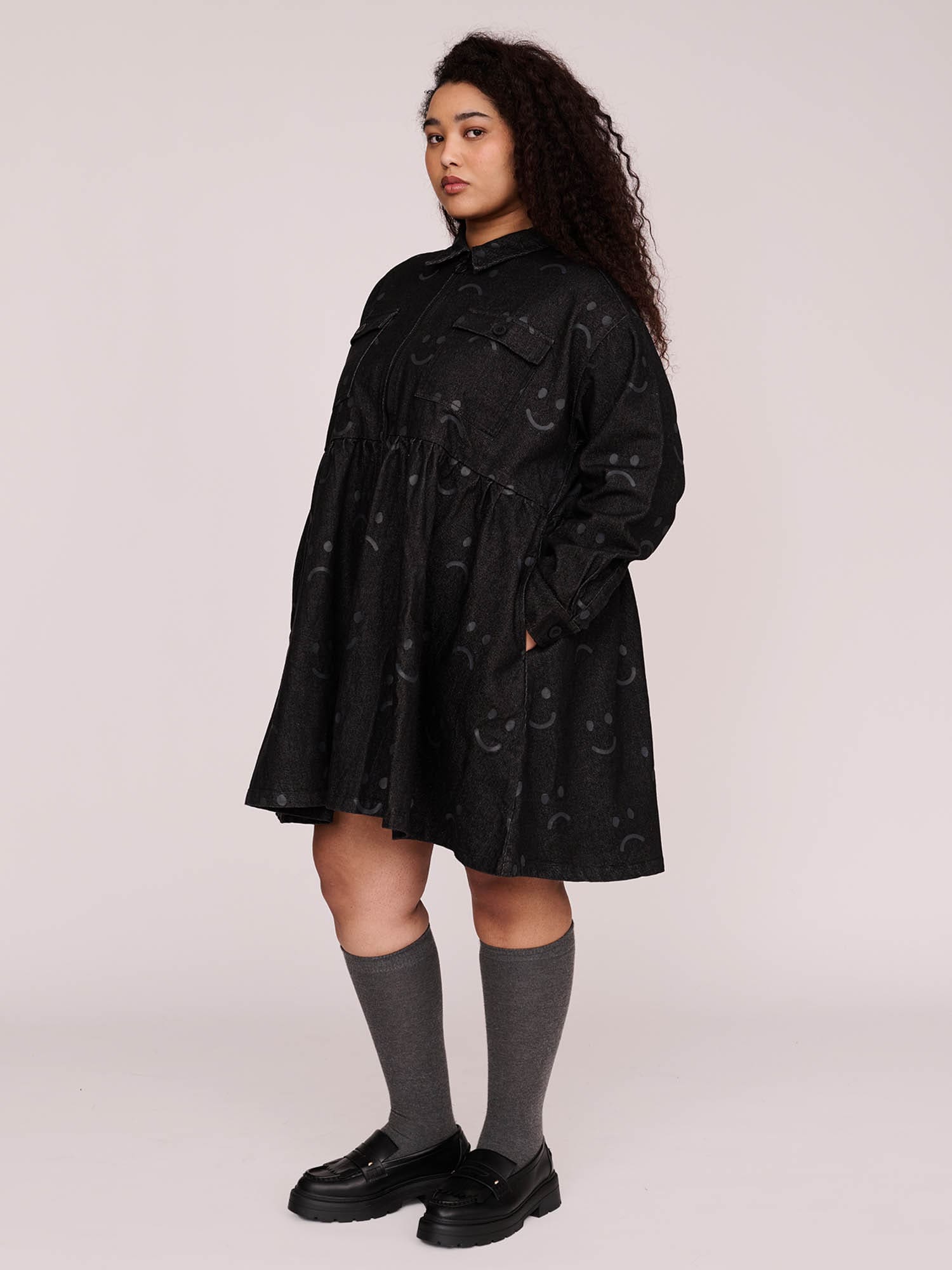 Happy Sad Denim Dress - Image 6