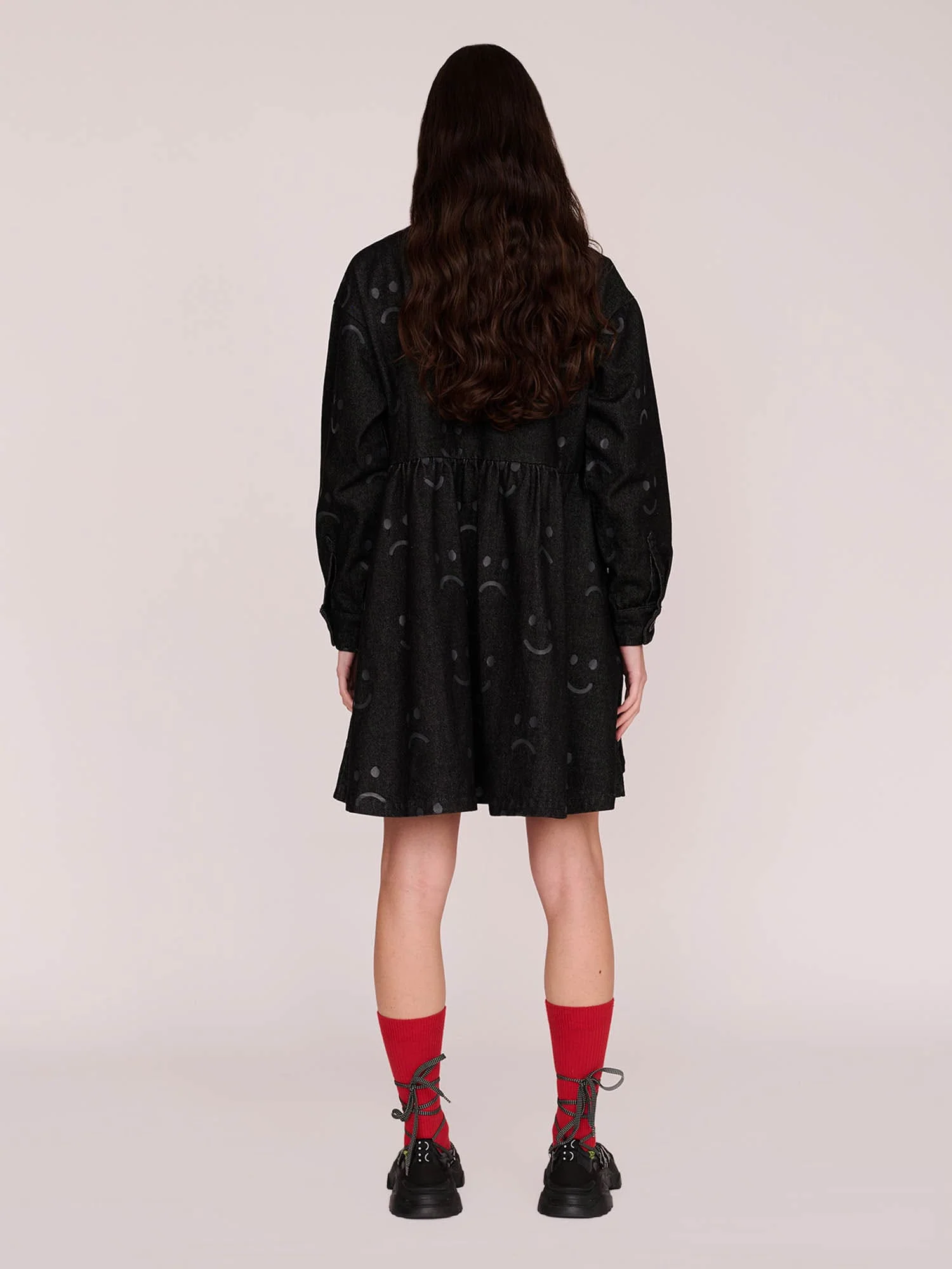Happy Sad Denim Dress - Image 7
