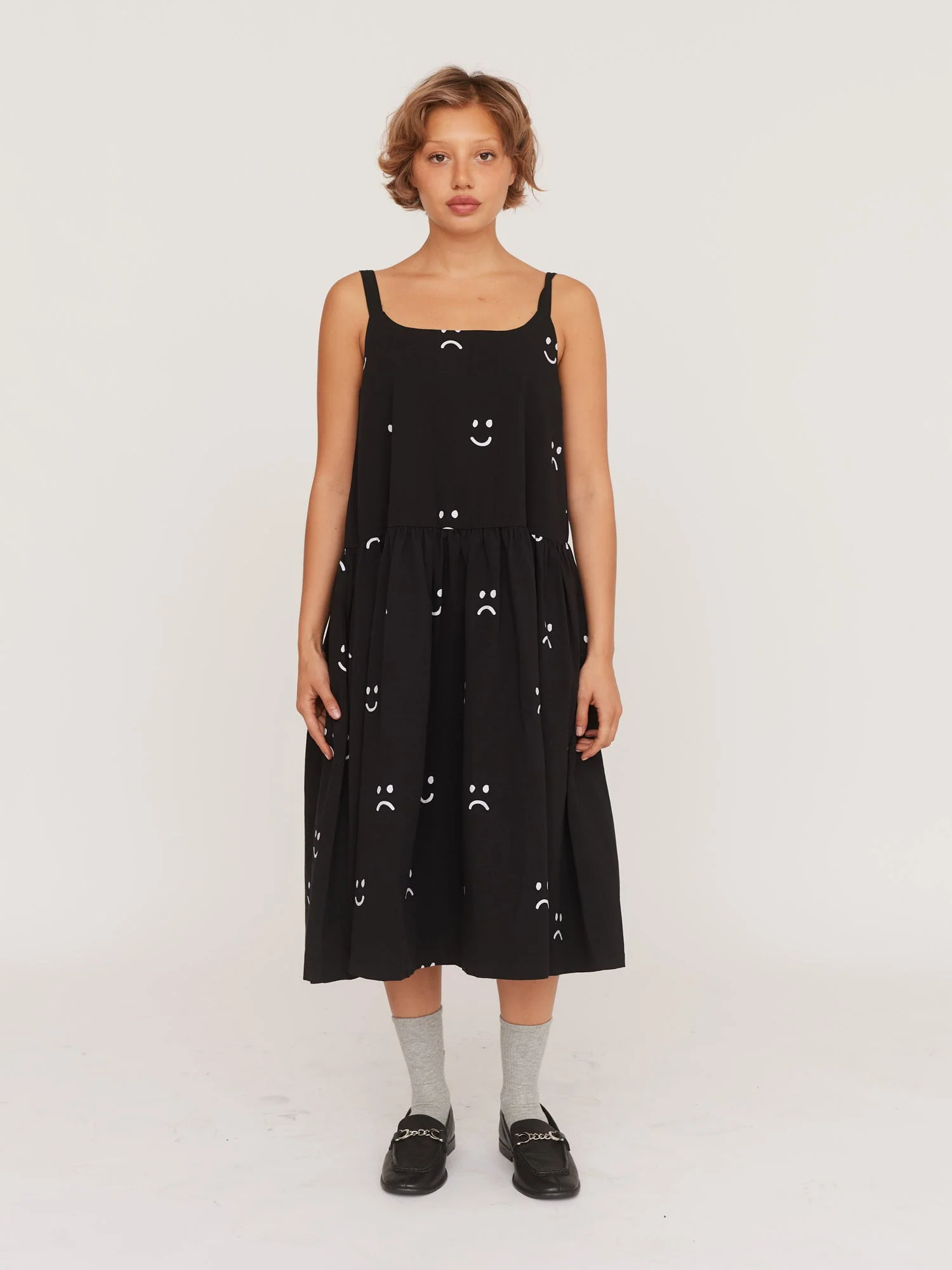 Happy Sad Drop Waist Smock Dress - Image 2