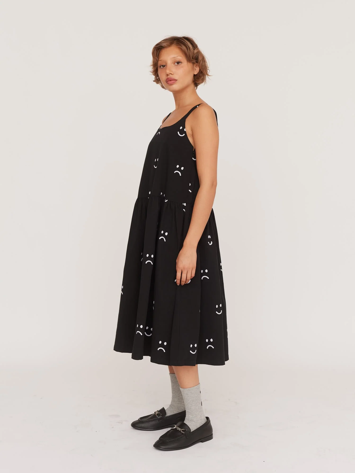 Happy Sad Drop Waist Smock Dress - Image 3