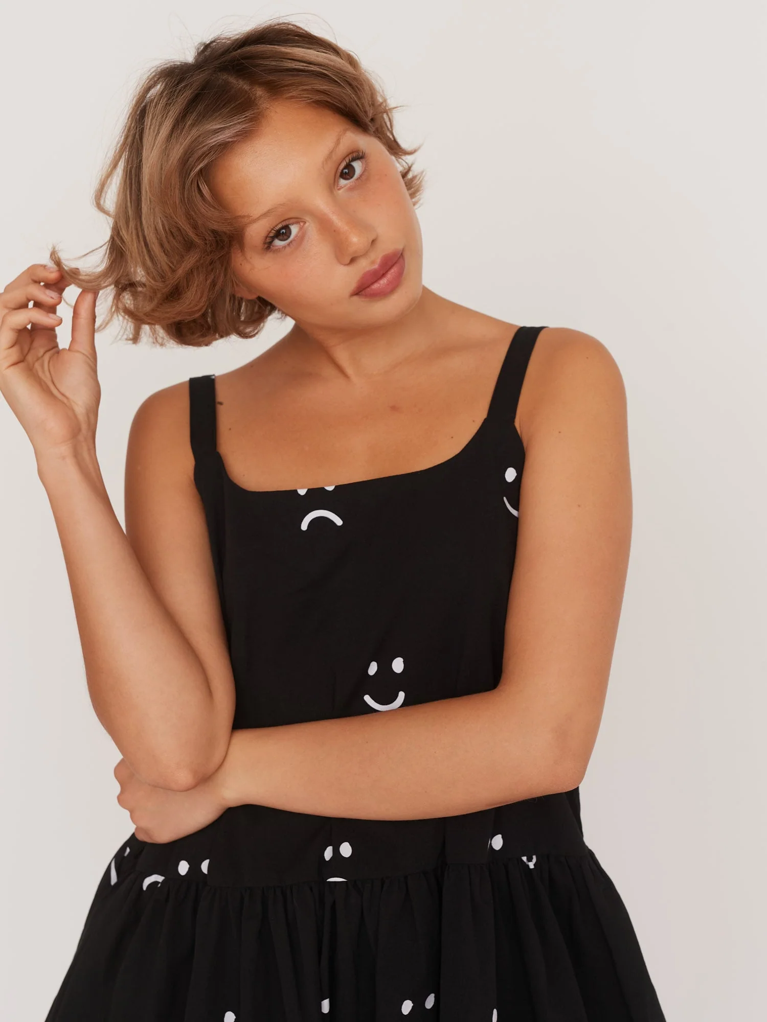 Happy Sad Drop Waist Smock Dress - Image 6