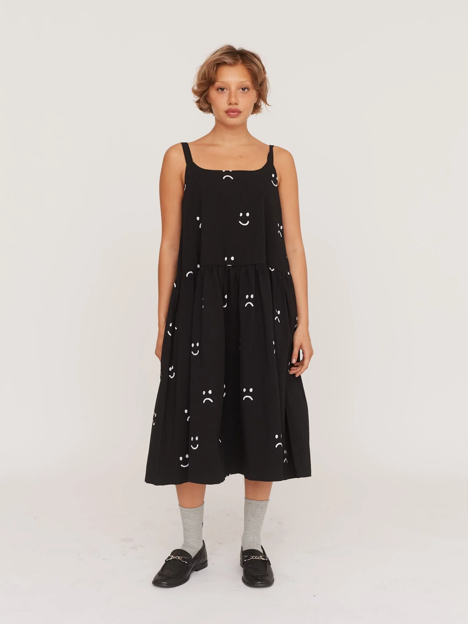 Happy Sad Drop Waist Smock Dress - Image 7