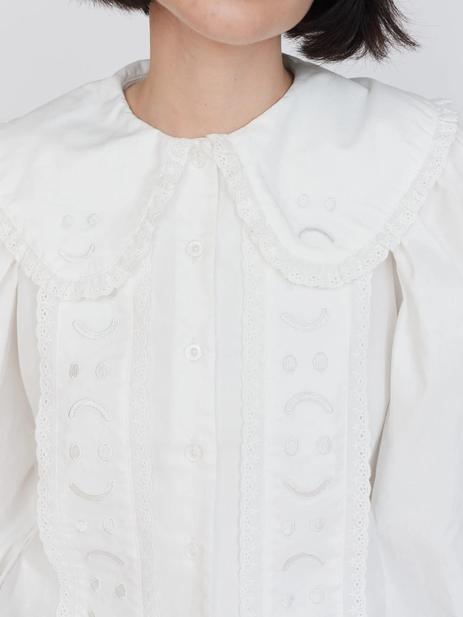 Happy Sad Embroidery Shirt - Image 4