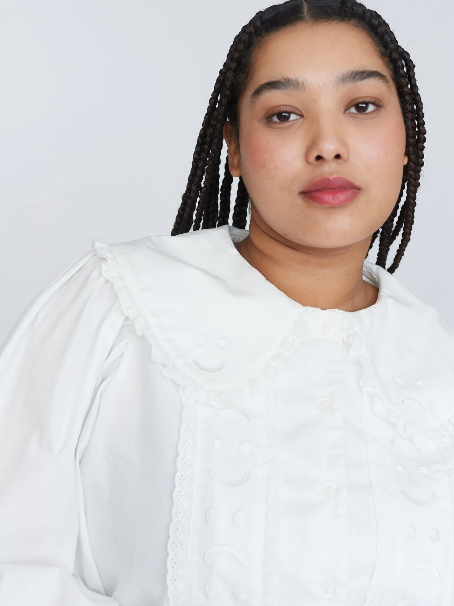 Happy Sad Embroidery Shirt - Image 6