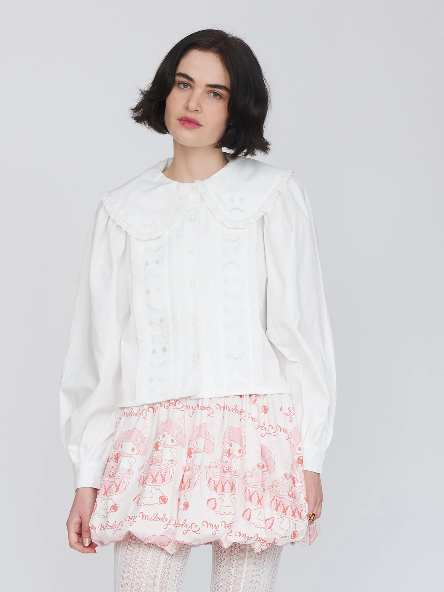 Happy Sad Embroidery Shirt - Image 7