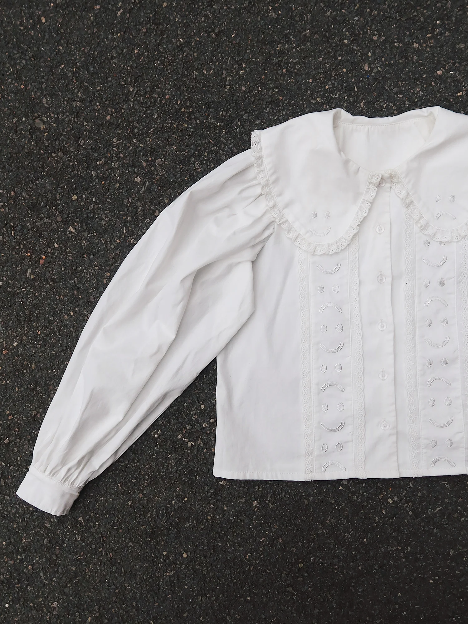 Happy Sad Embroidery Shirt - Image 8