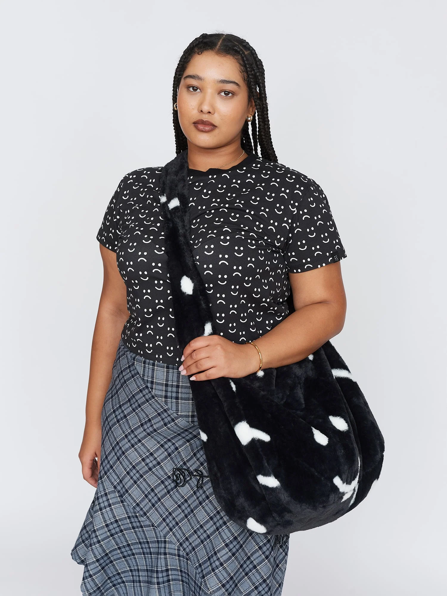 Happy Sad Faux Fur Bag - Image 2