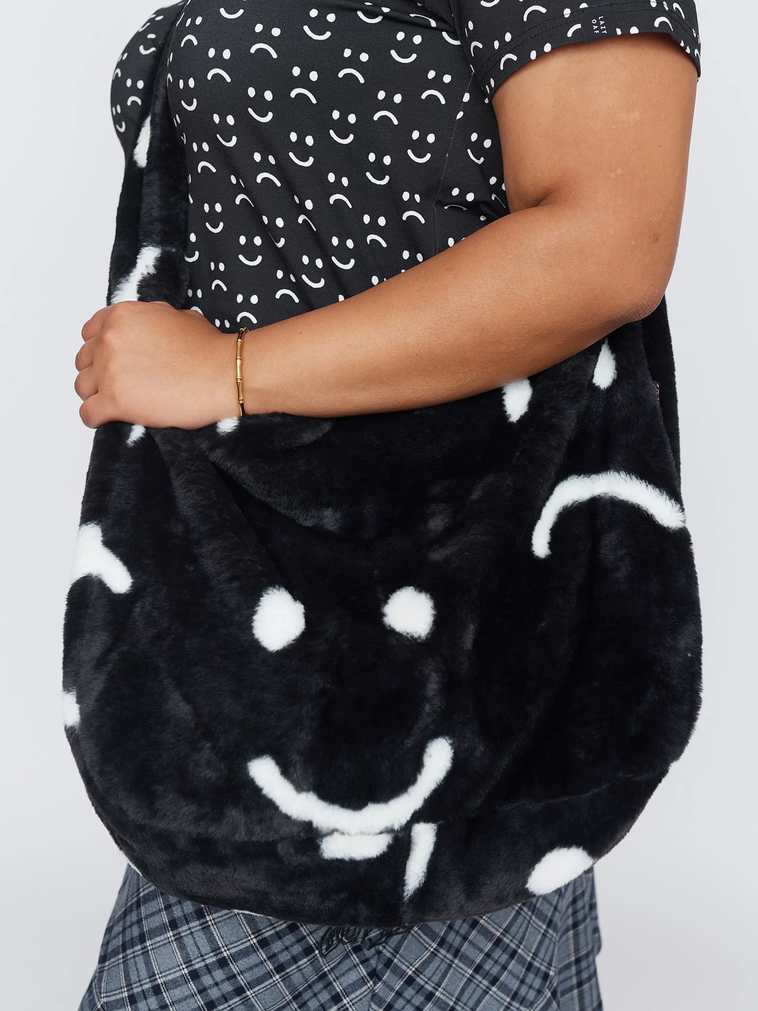 Happy Sad Faux Fur Bag - Image 4