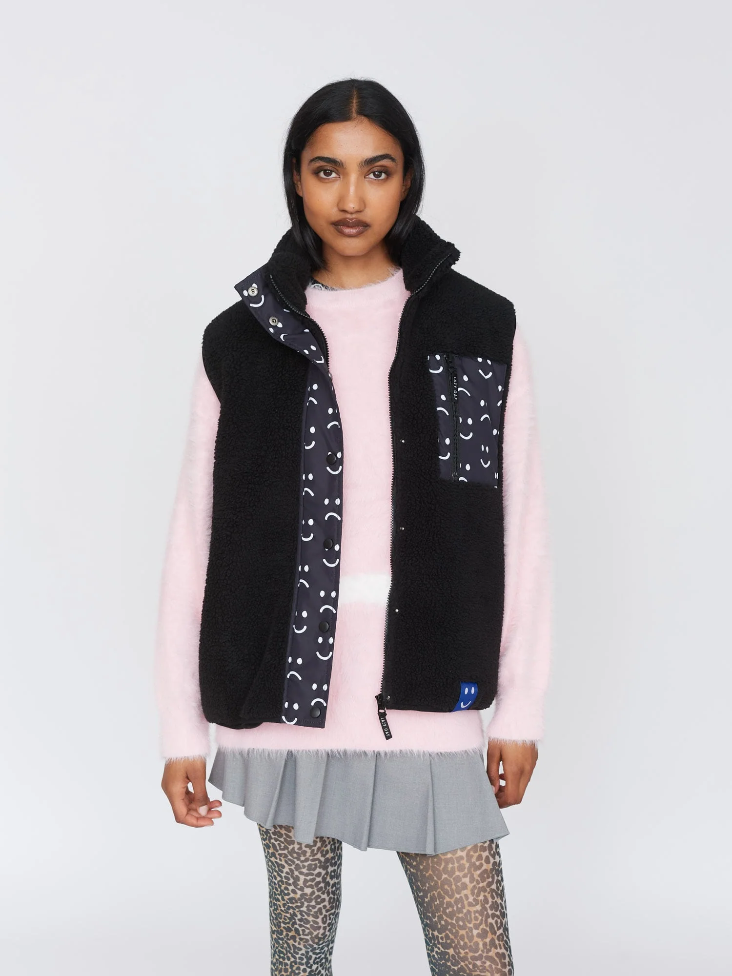 Happy Sad Fleece Gilet - Image 4