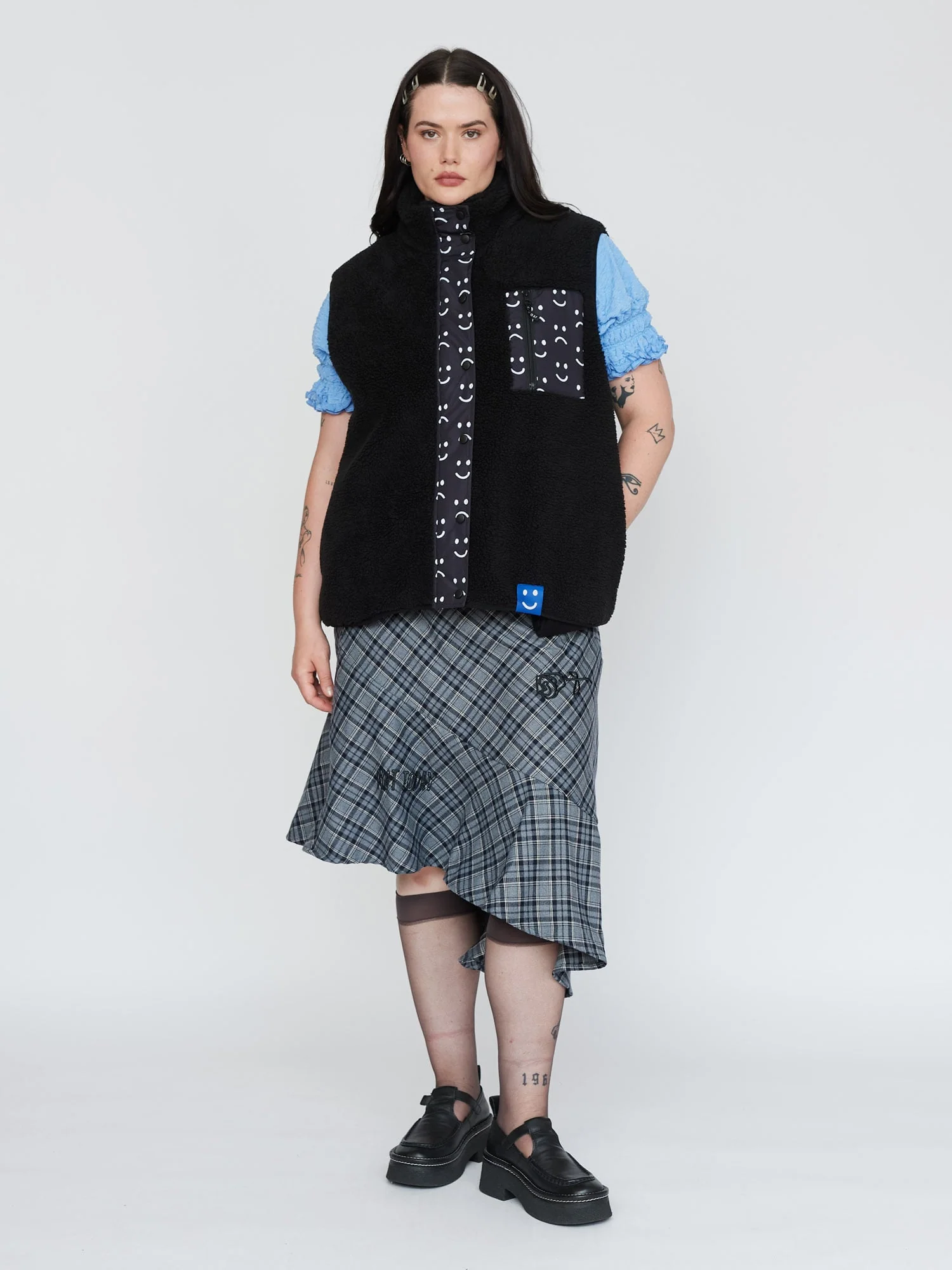 Happy Sad Fleece Gilet - Image 7