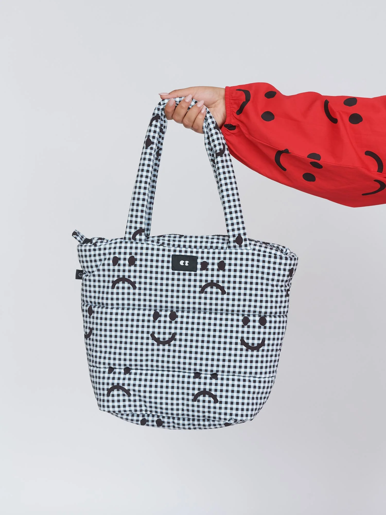 Happy Sad Gingham Puffer Bag - Image 3