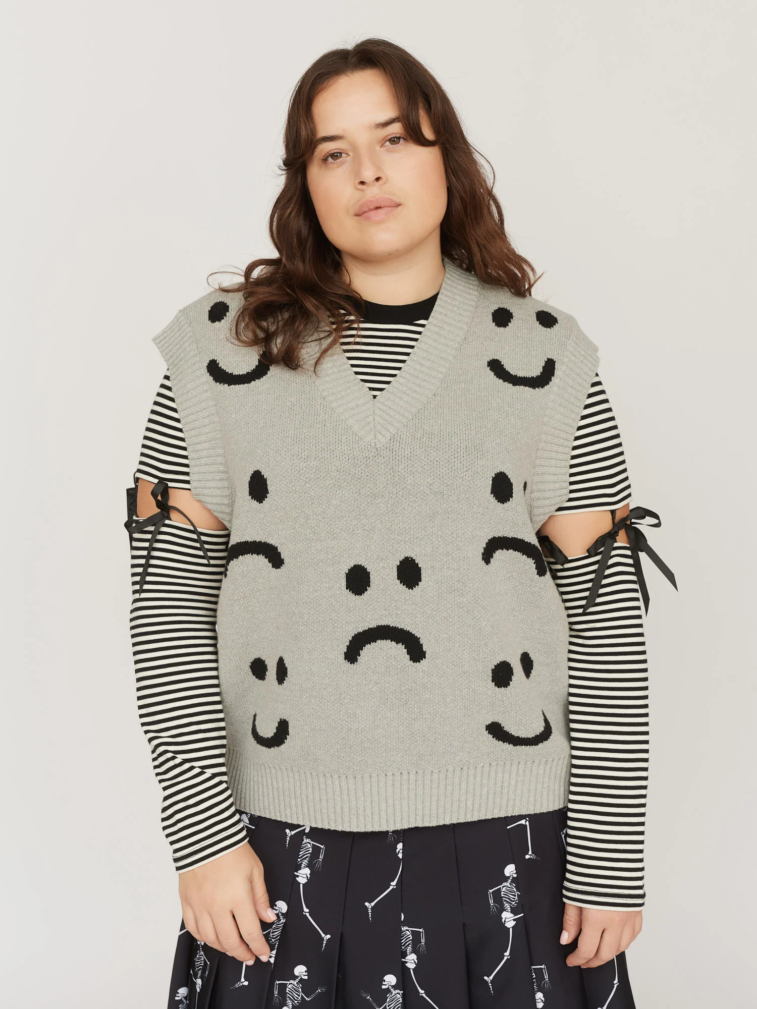 Happy Sad Grey Marl Vest