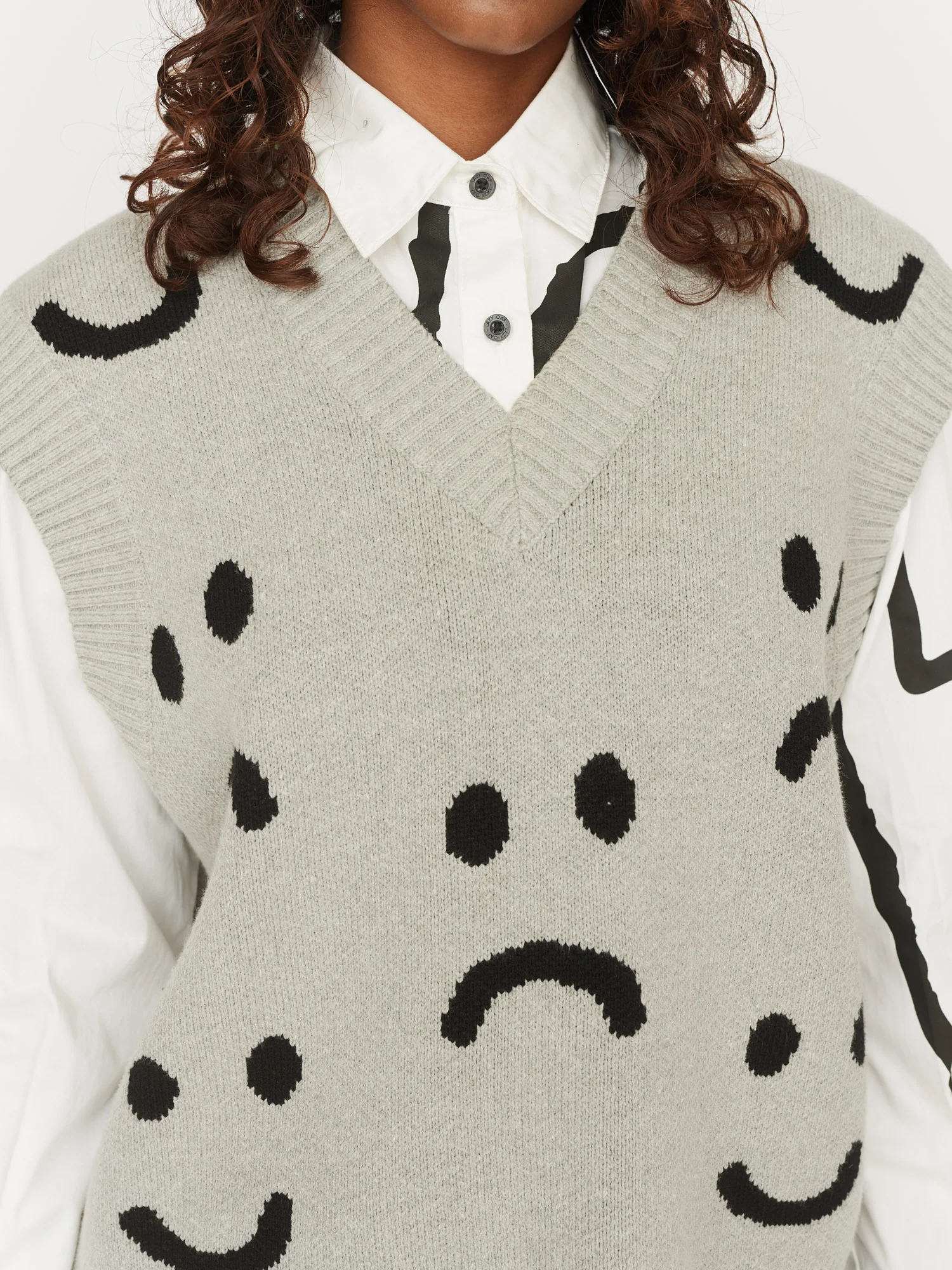 Happy Sad Grey Marl Vest - Image 6