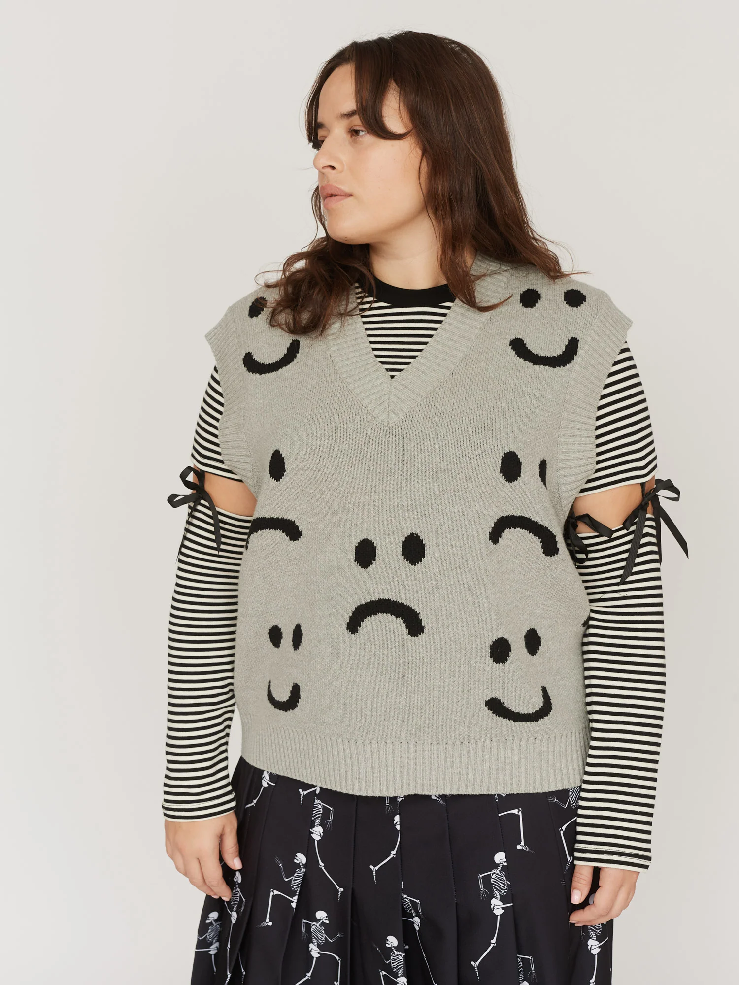 Happy Sad Grey Marl Vest - Image 7