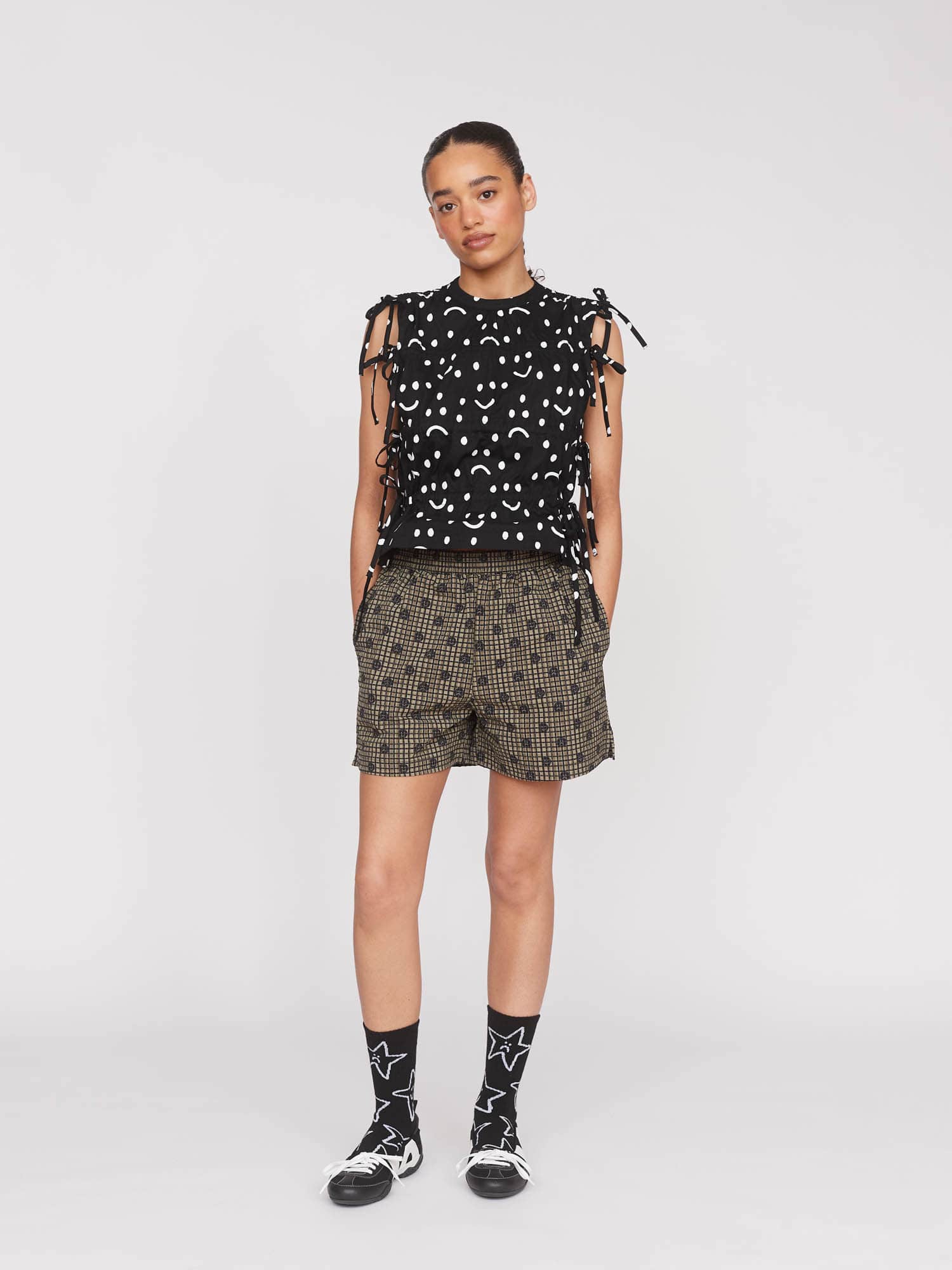 Happy Sad Grid Camo Shorts - Image 3