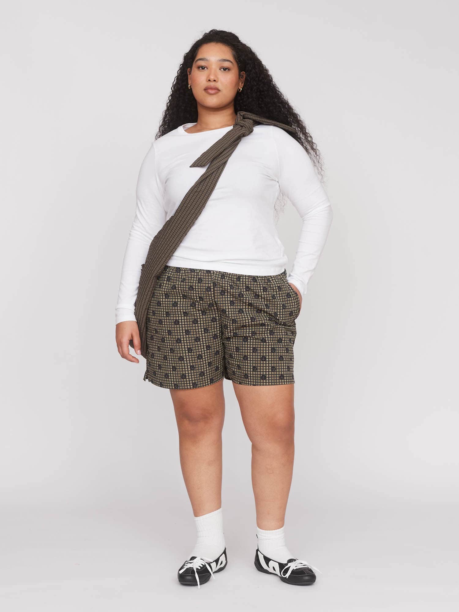Happy Sad Grid Camo Shorts - Image 4