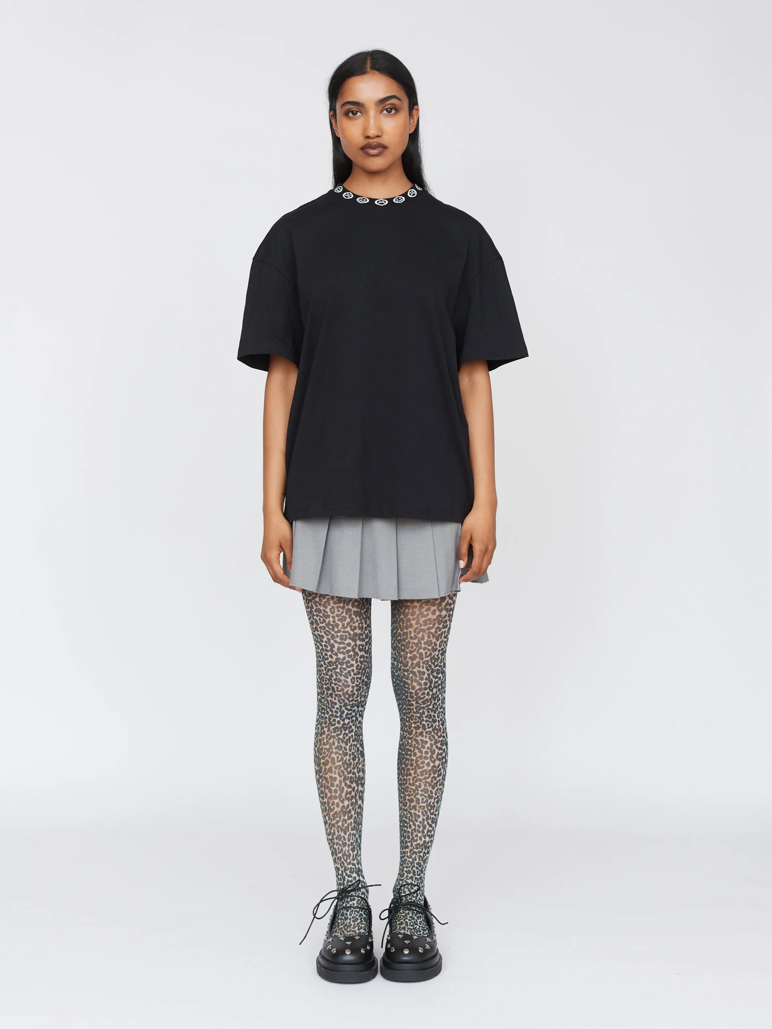 Happy Sad Jacquard Collar T-Shirt - Image 3