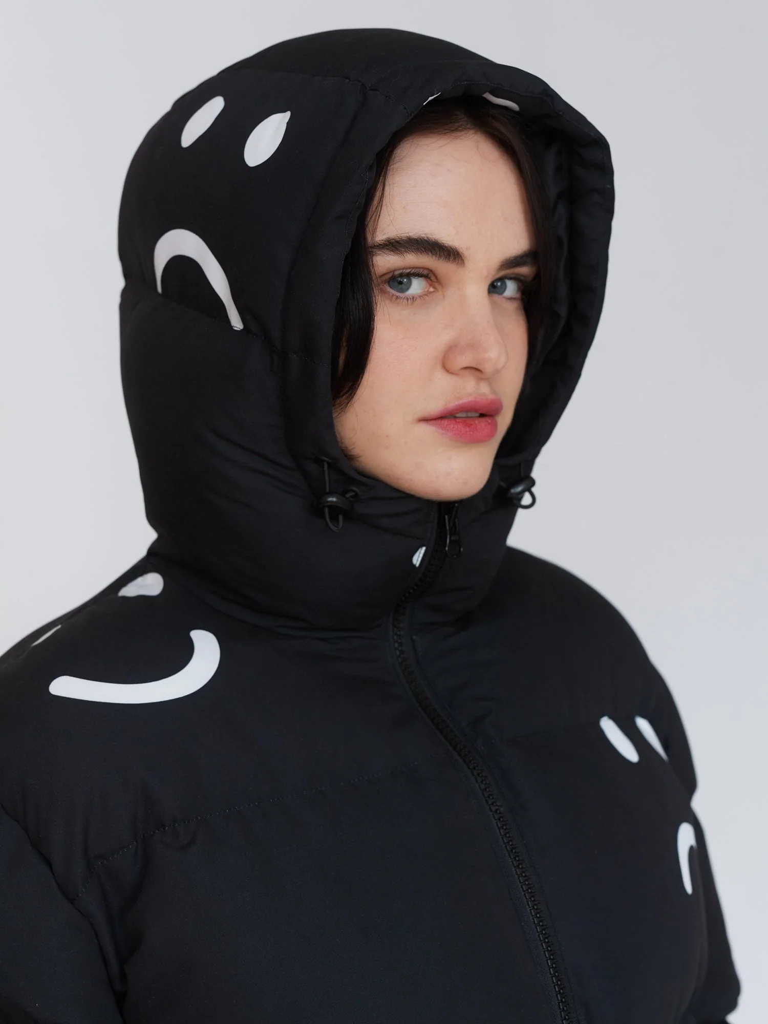 Happy Sad Longline Puffer Coat - Image 6