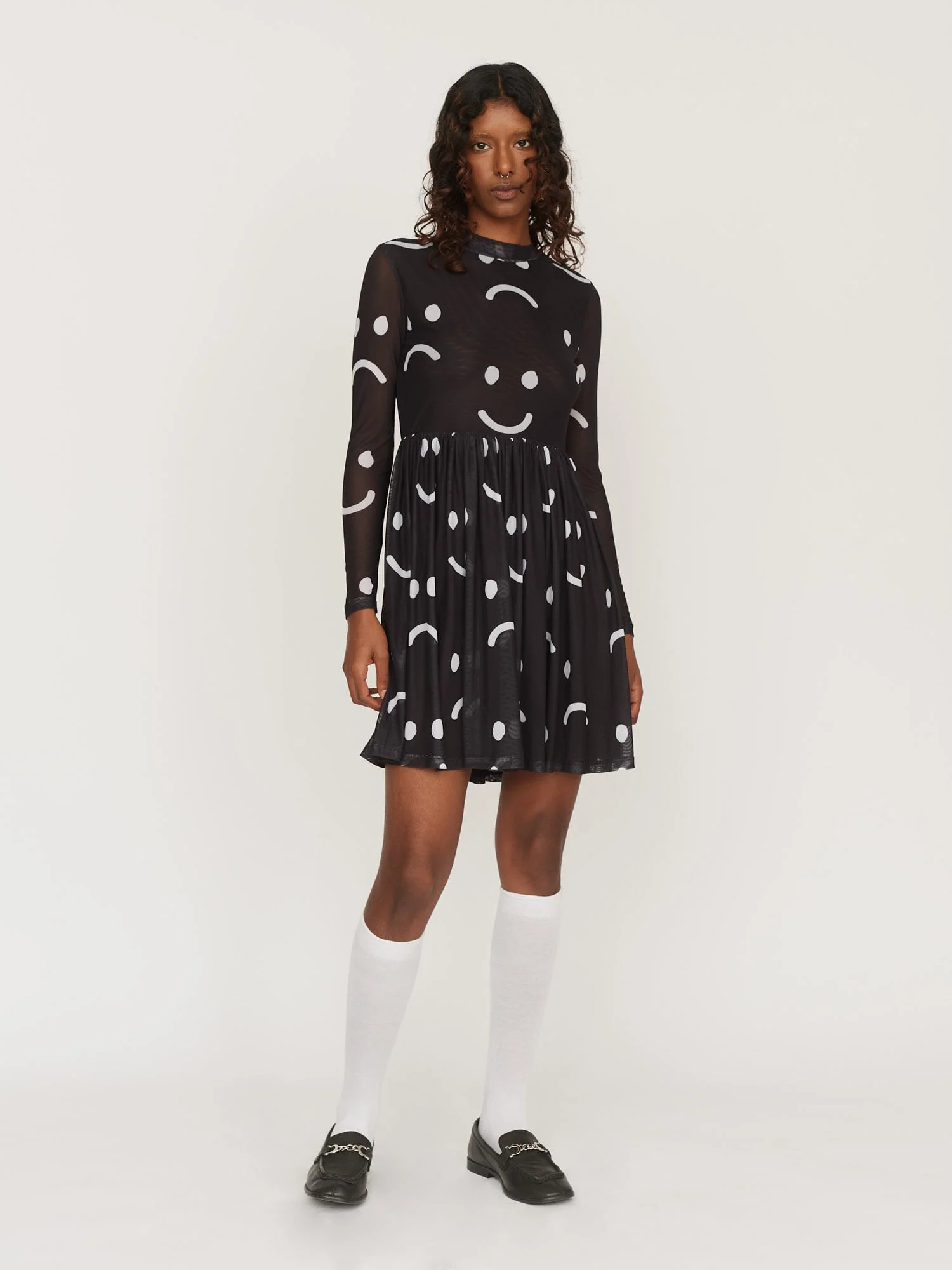 Happy Sad Mesh Smock Mini Dress - Image 10