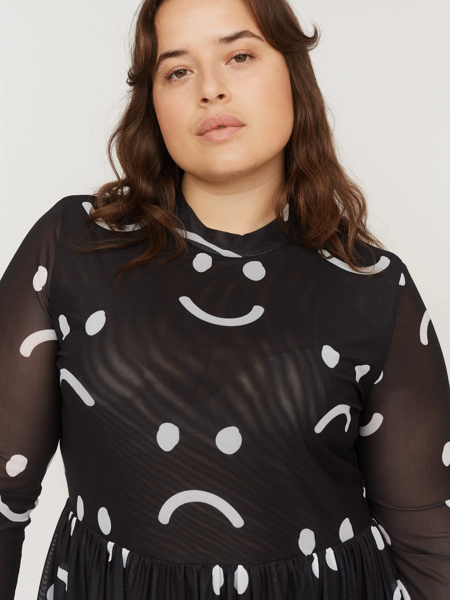 Happy Sad Mesh Smock Mini Dress - Image 8