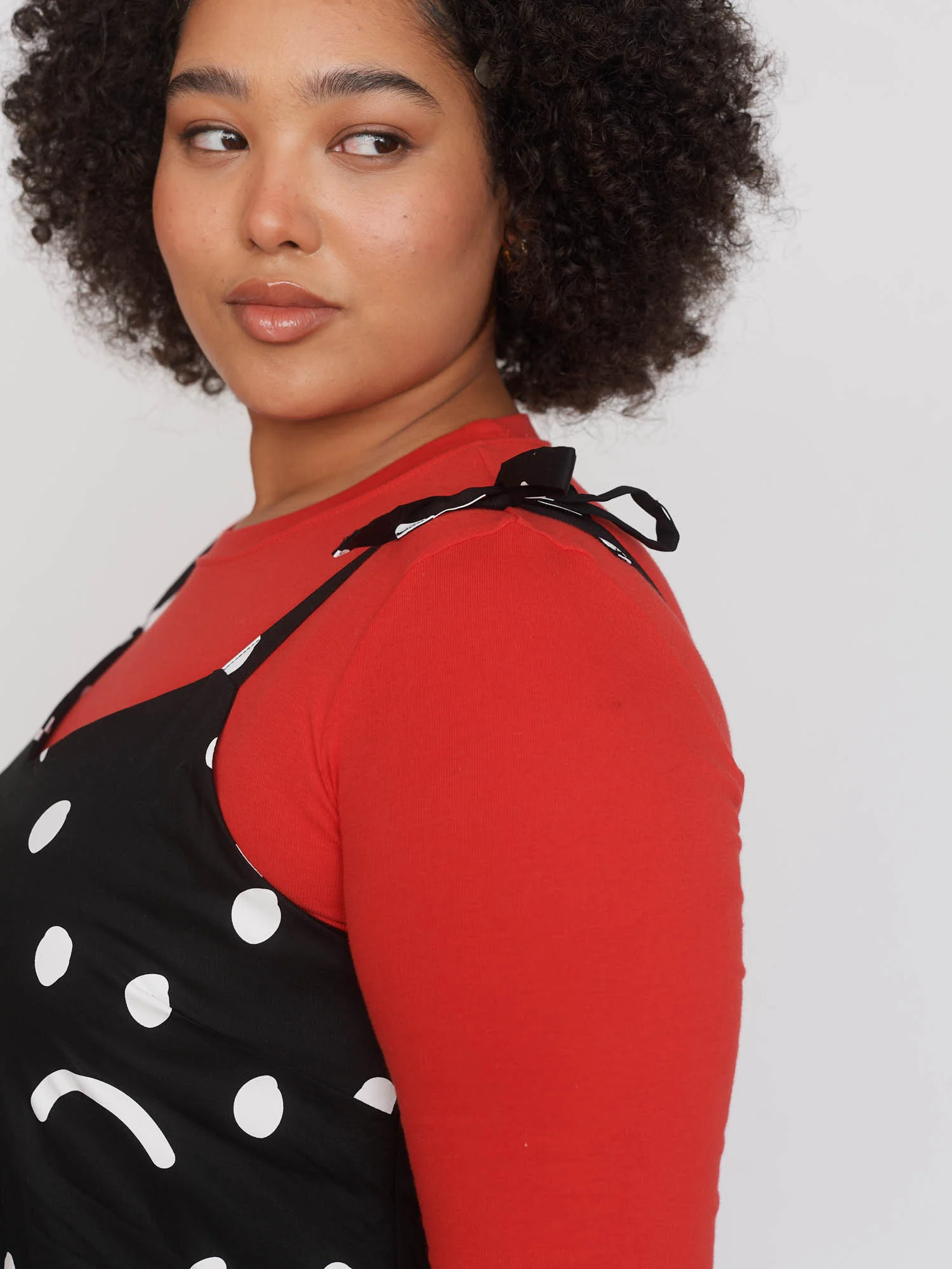 Happy Sad Polka Dot Midi Dress - Image 5