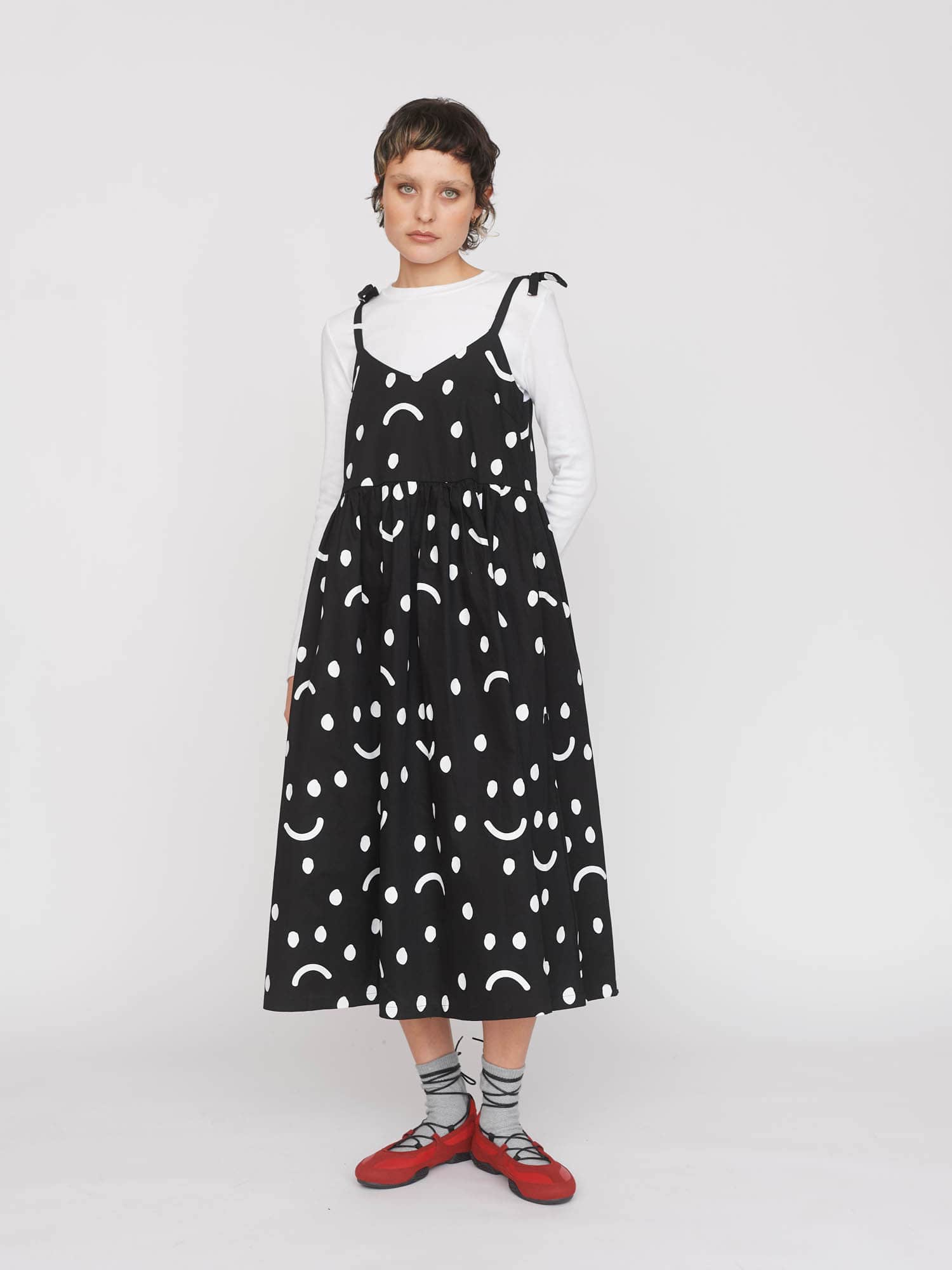 Happy Sad Polka Dot Midi Dress - Image 6