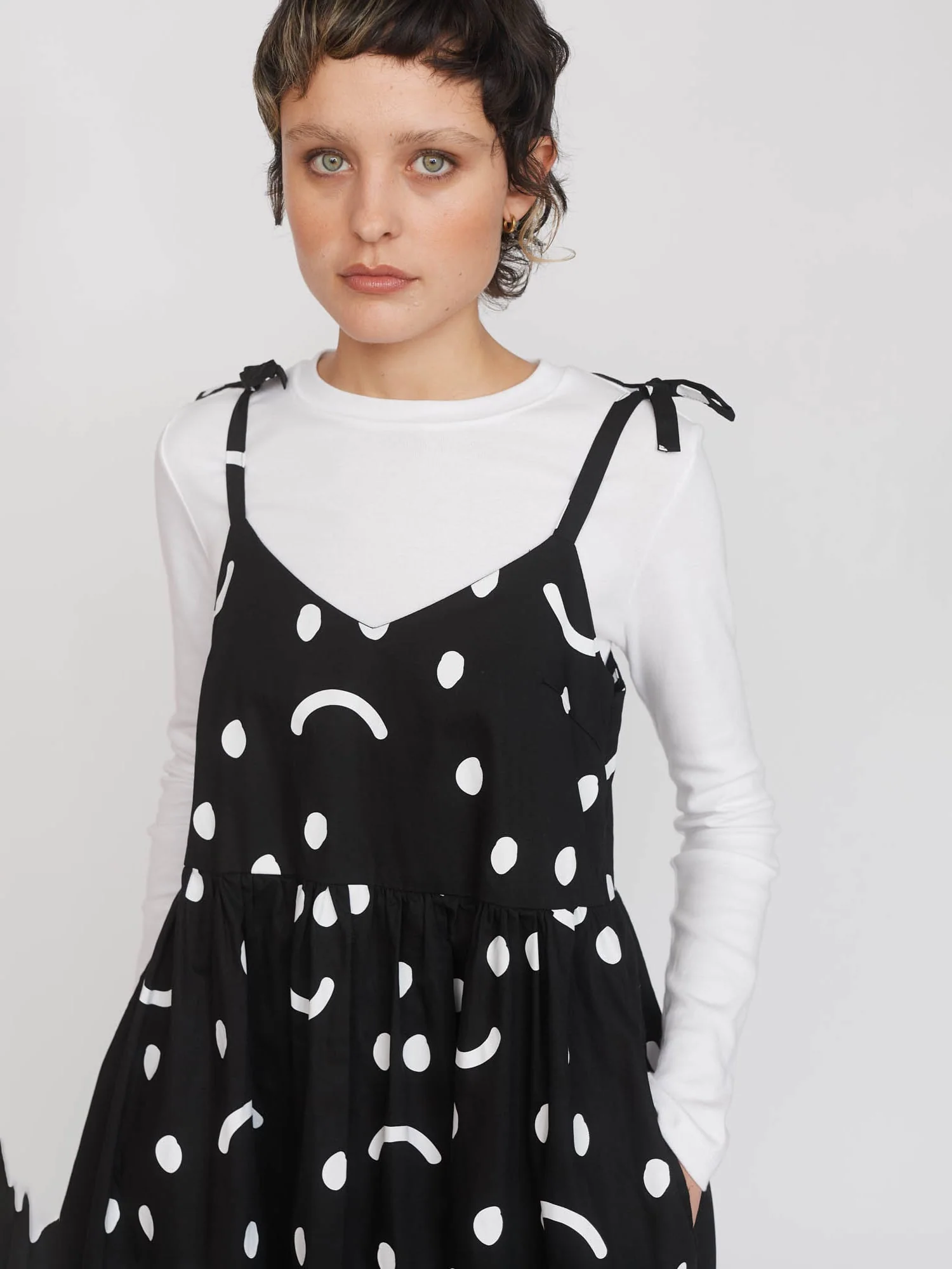 Happy Sad Polka Dot Midi Dress - Image 8