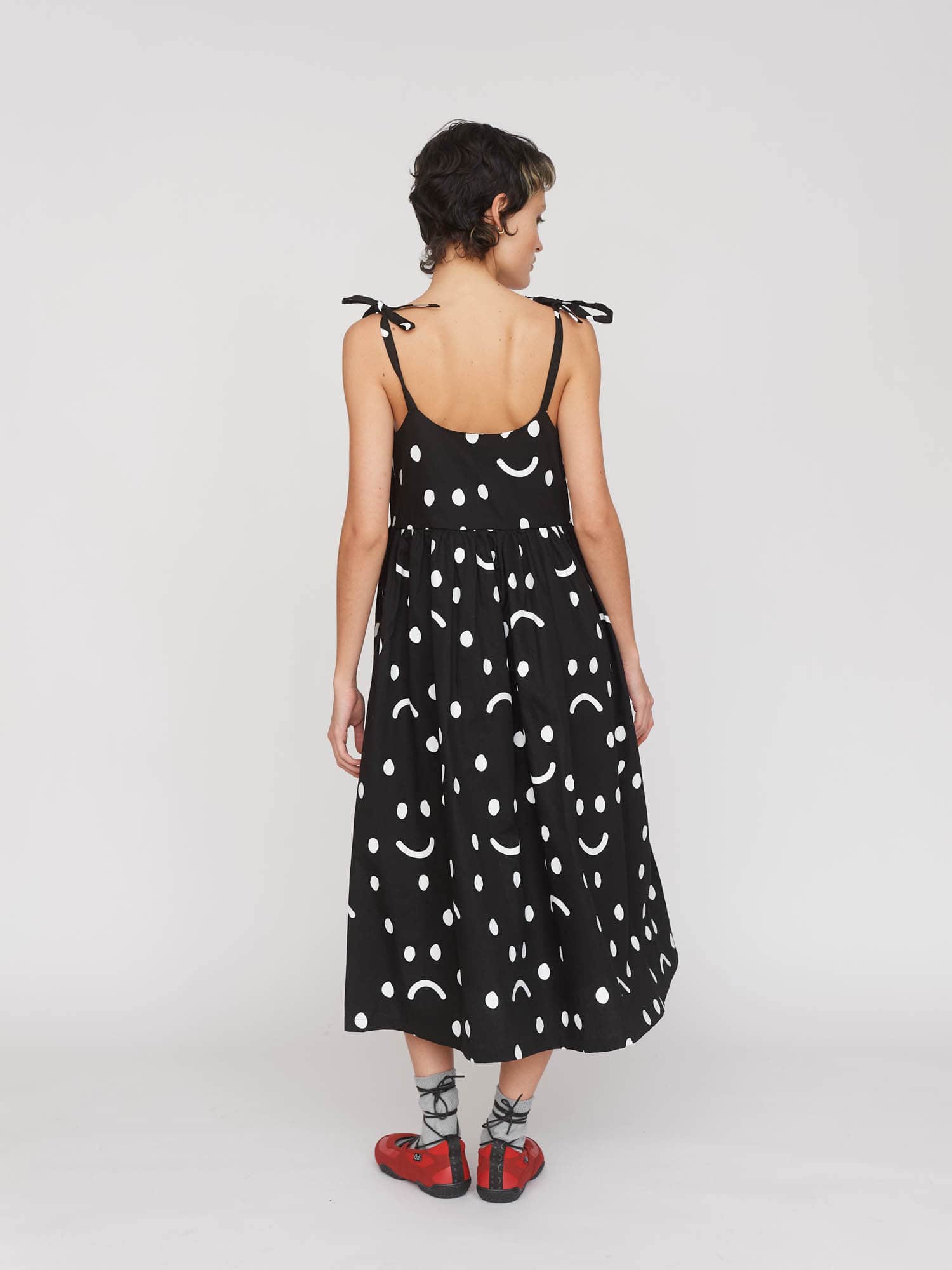 Happy Sad Polka Dot Midi Dress - Image 9
