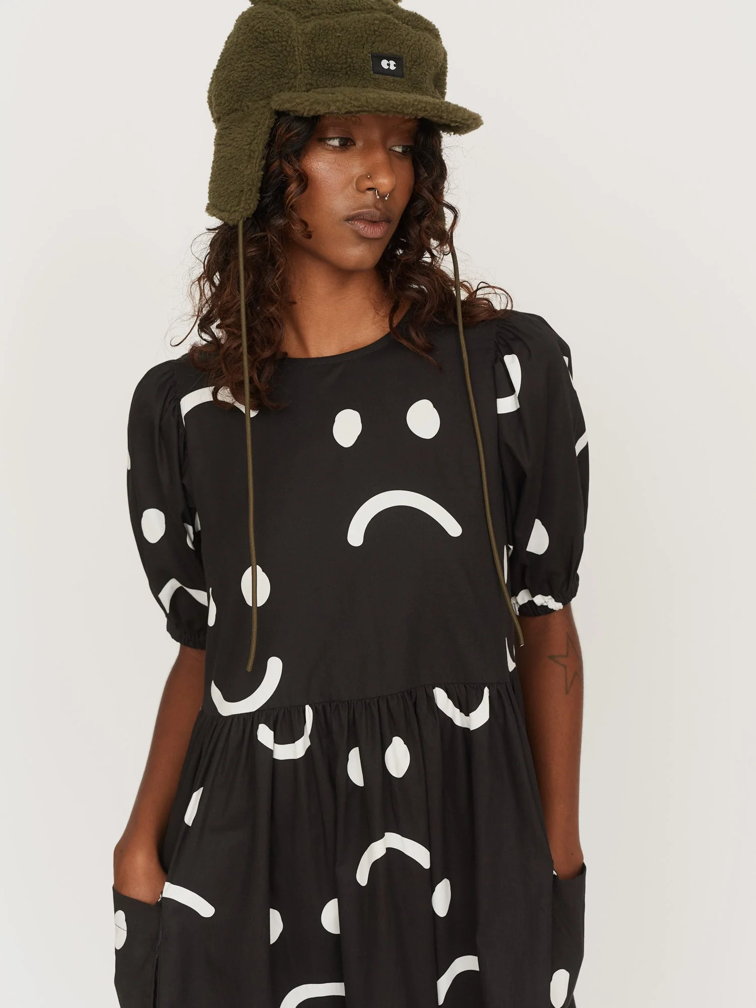 Happy Sad Puff Sleeve Dress - Image 5
