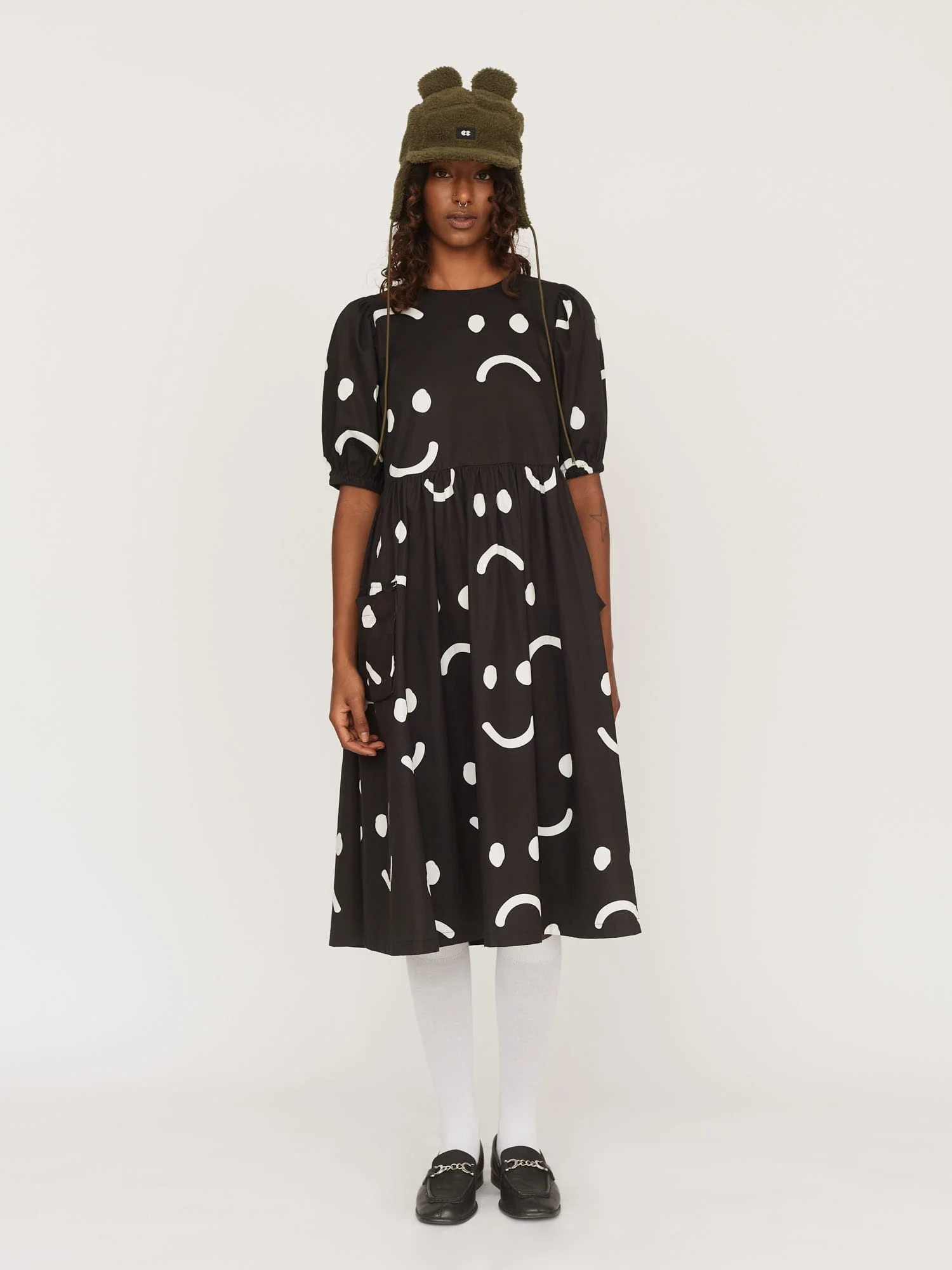 Happy Sad Puff Sleeve Dress - Image 6