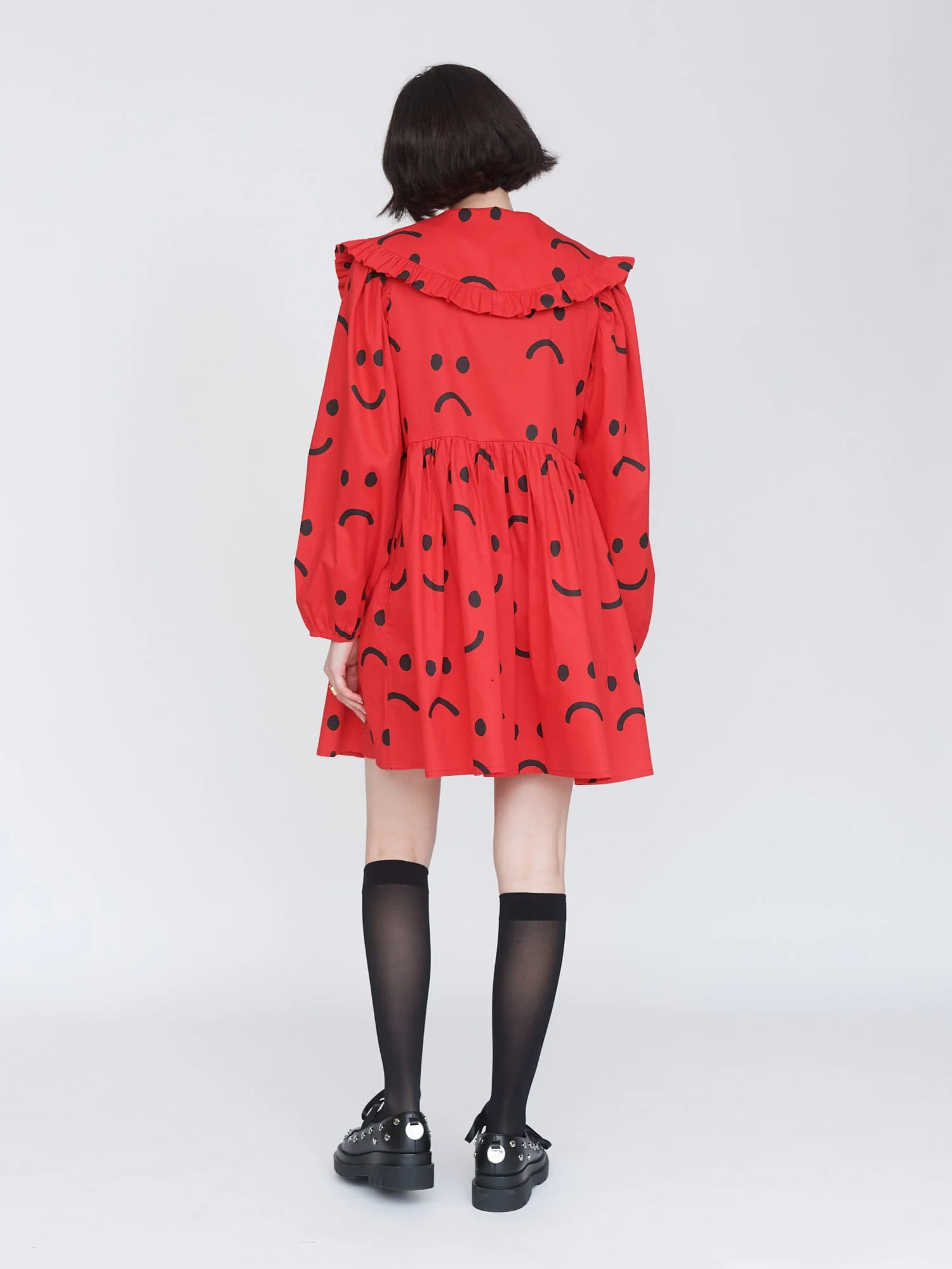 Happy Sad Ruffle Collar Dress - Image 8