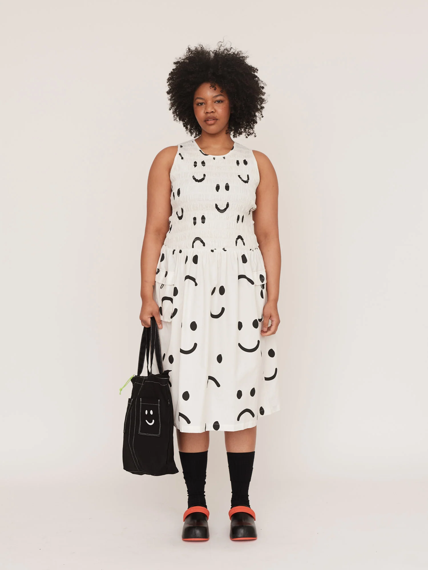 Happy Sad Shirred Dress