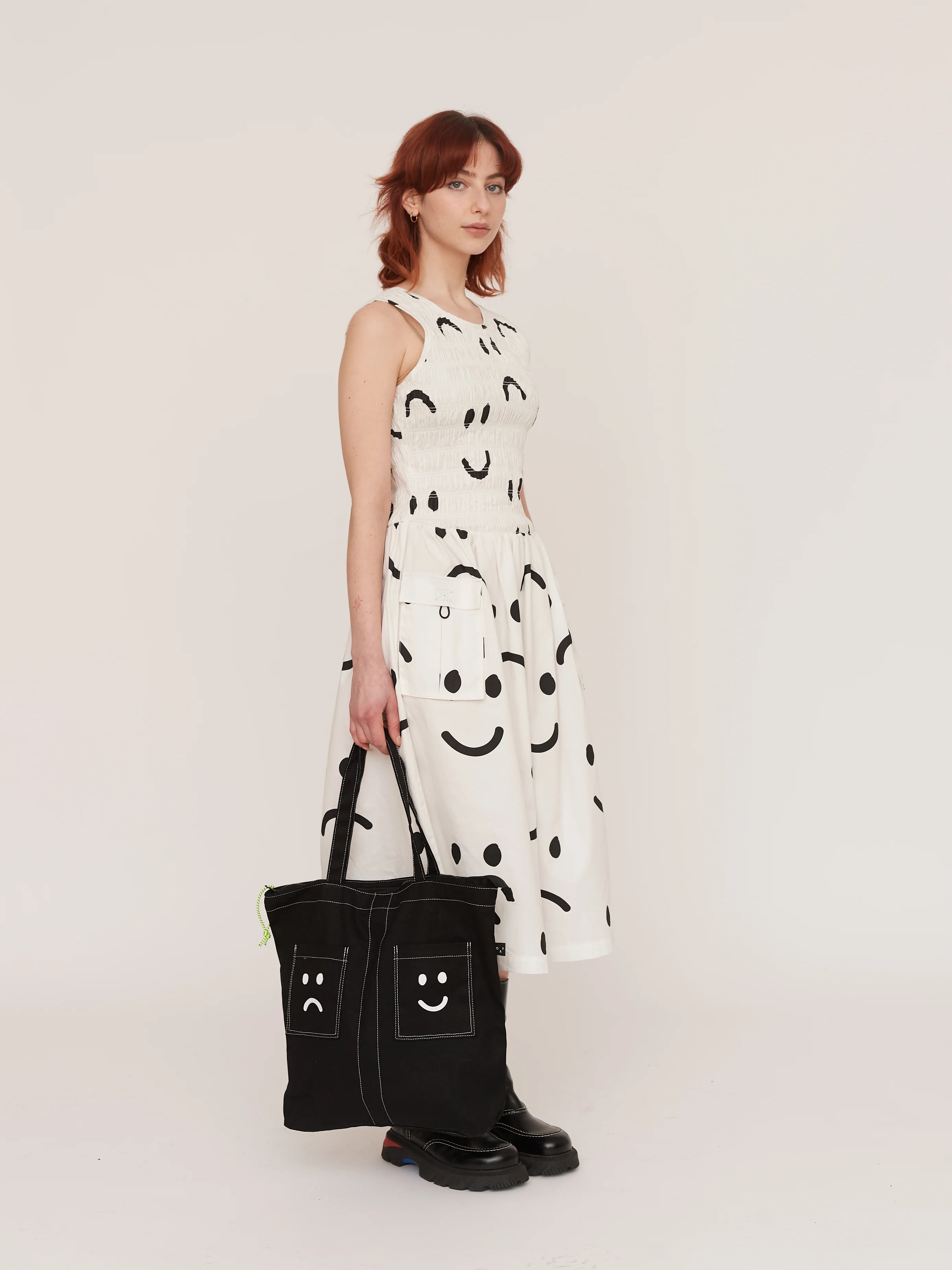 Happy Sad Shirred Dress - Image 6